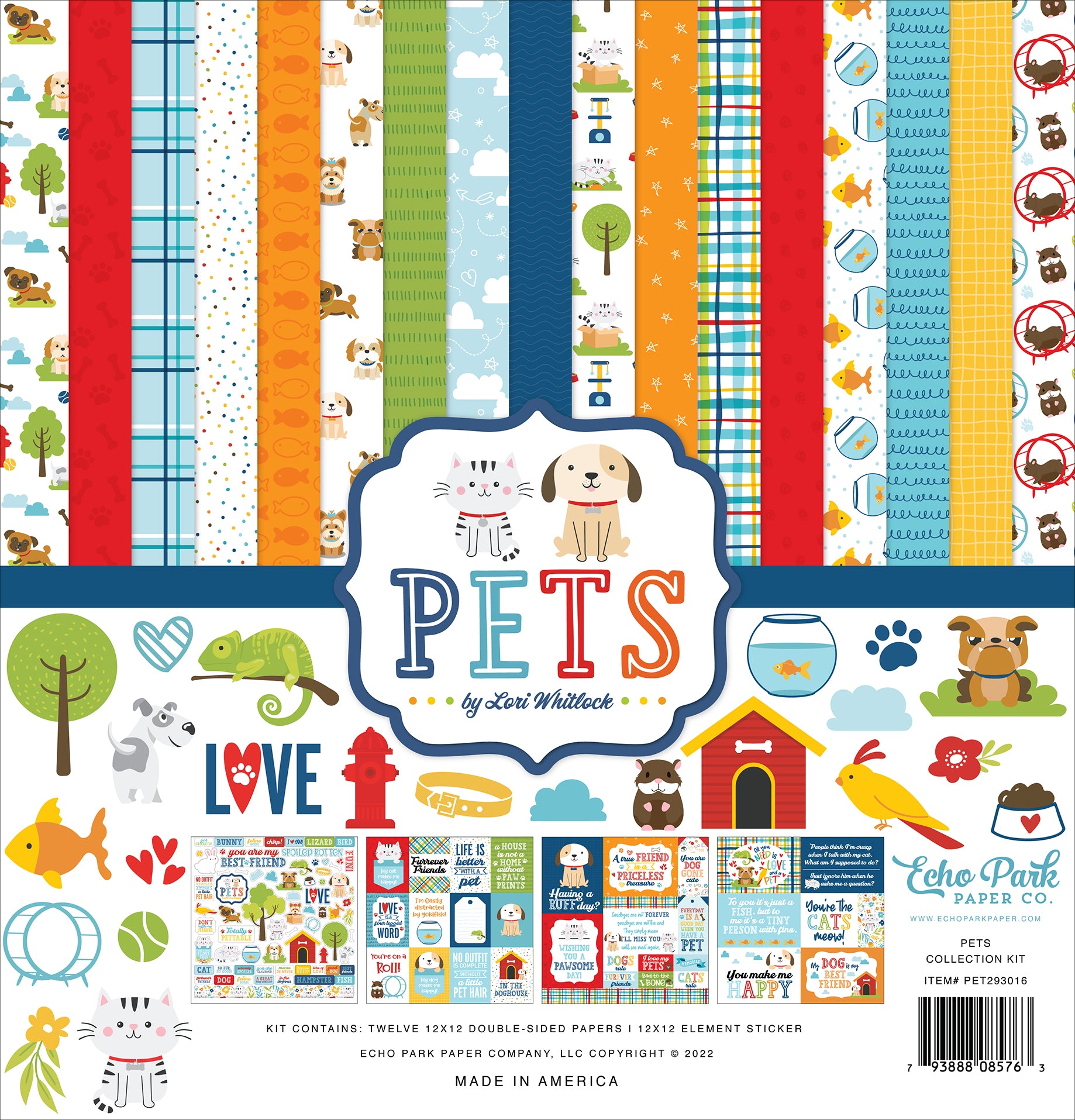 Pets 12 x 12 Scrapbook Collection Kit by Echo Park Paper - 13 Pieces