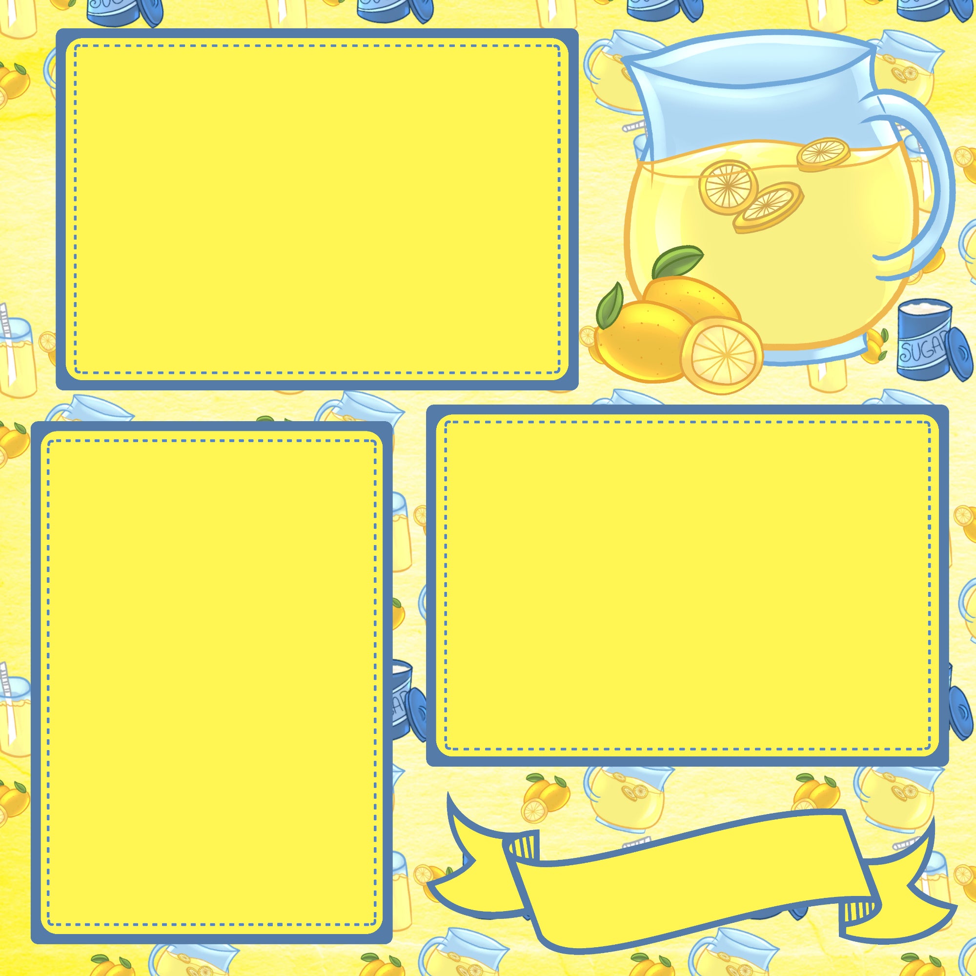 Lemonade Stand (2) - 12 x 12 Printed Scrapbook Pages by SSC Designs