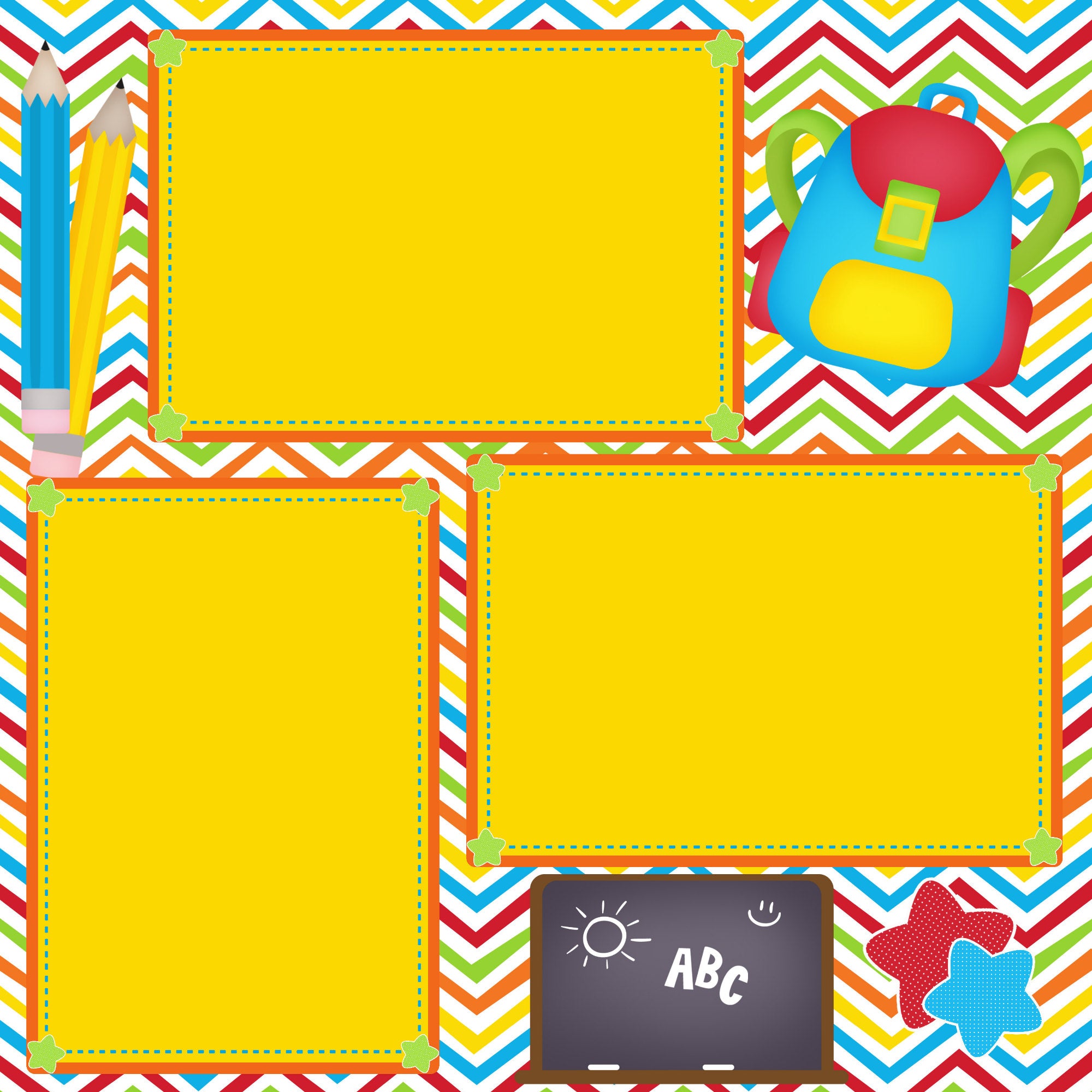 Back To School (2) - 12 x 12 Premade, Printed Scrapbook Pages by SSC Designs