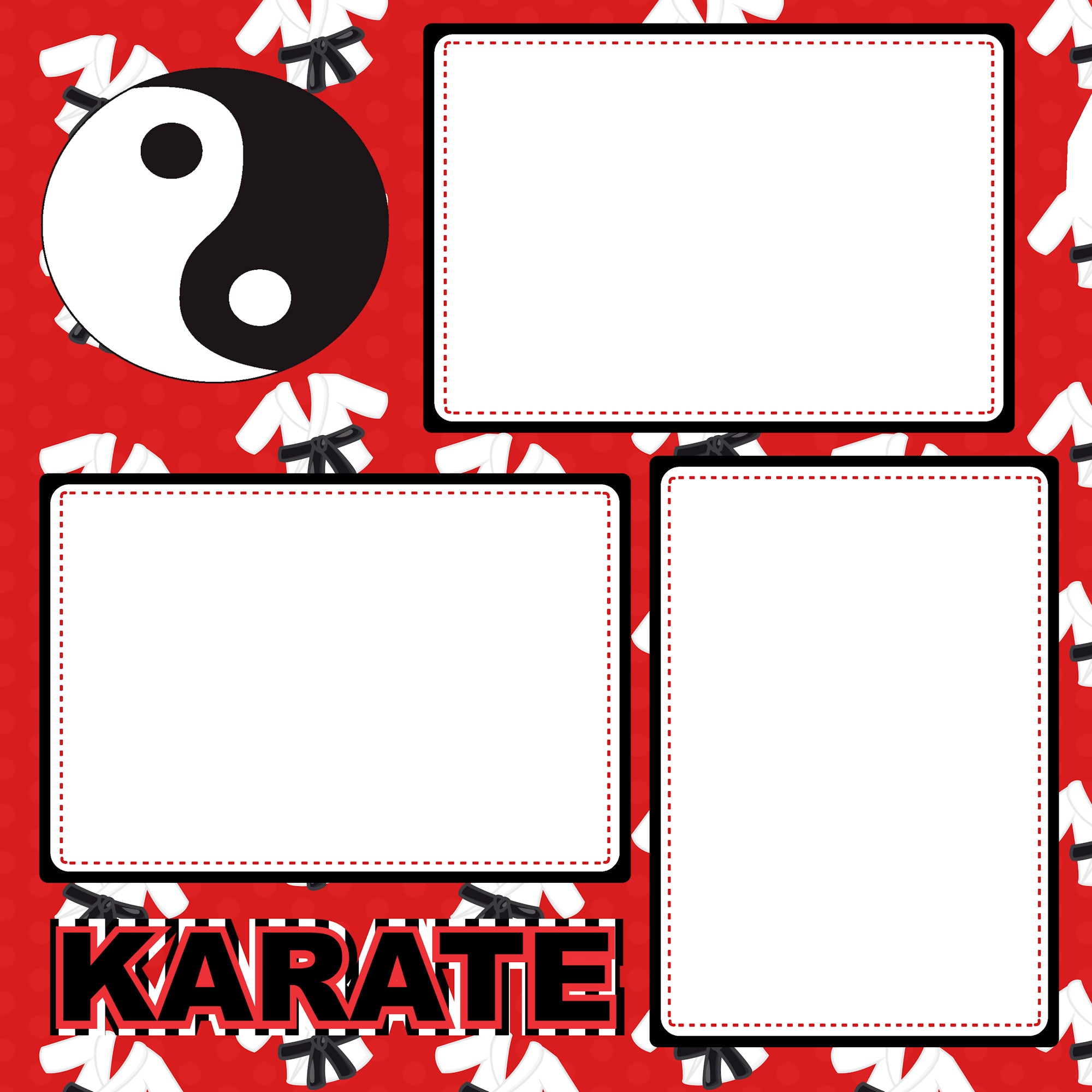 Karate (2) - 12 x 12 Premade, Printed Scrapbook Pages by SSC Designs