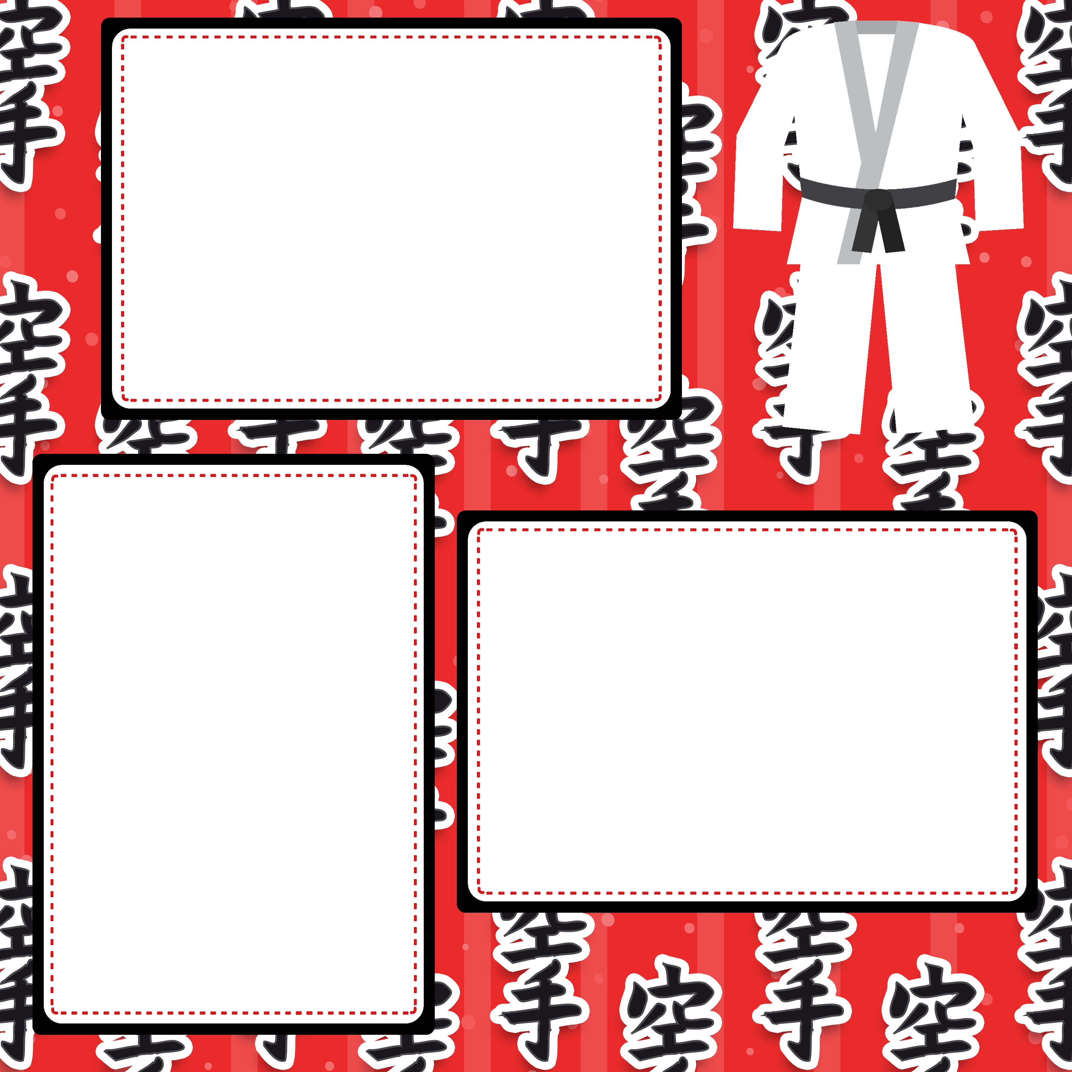 Karate (2) - 12 x 12 Premade, Printed Scrapbook Pages by SSC Designs