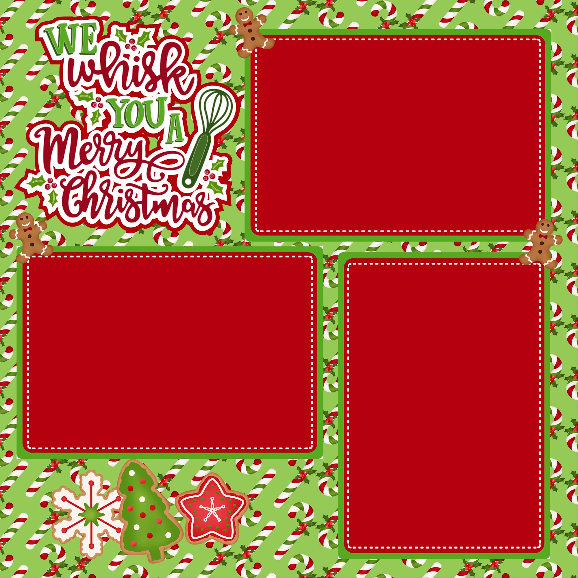 Christmas Baking We Whisk You A Merry Christmas (2) - 12 x 12 Premade, Printed Scrapbook Pages by SSC Designs