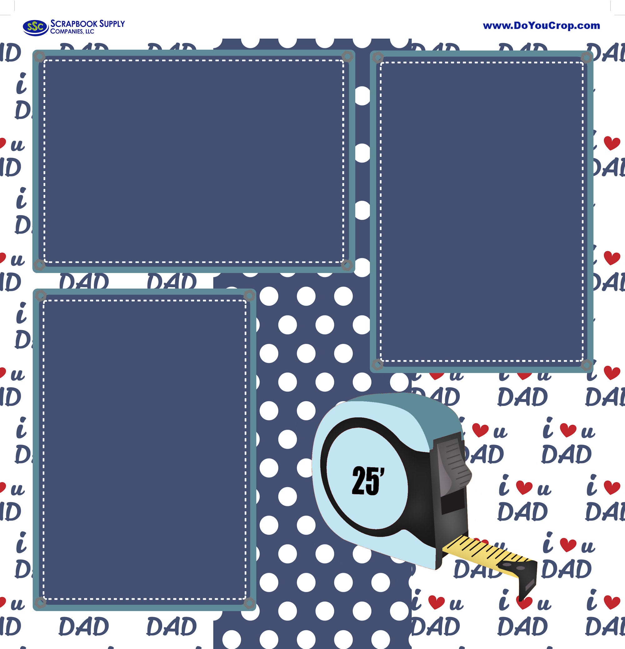 Happy Father's Day (2) - 12 x 12 Premade, Printed Scrapbook Pages by SSC Designs