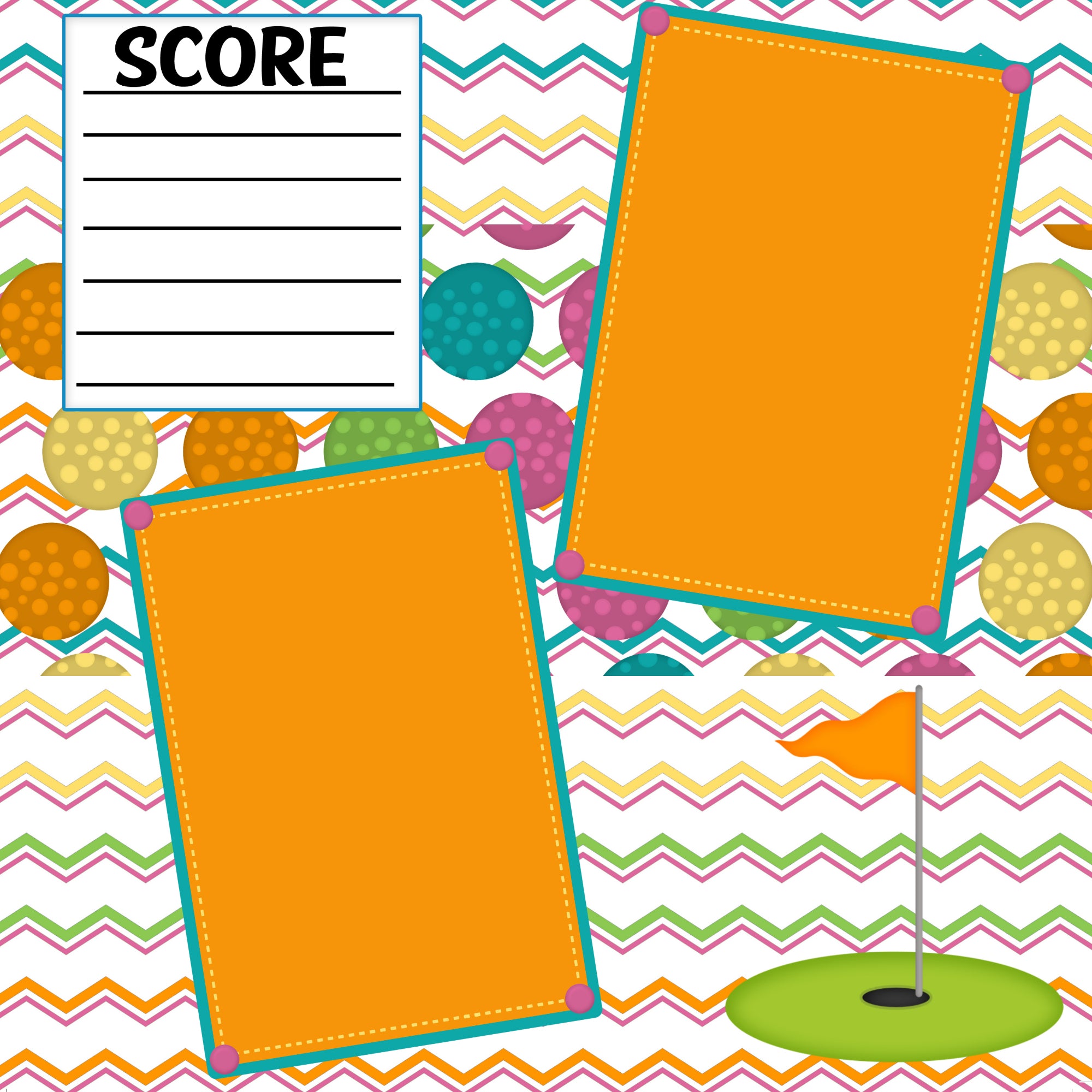 Mini Golf (2) - 12 x 12 Printed Scrapbook Pages by SSC Designs
