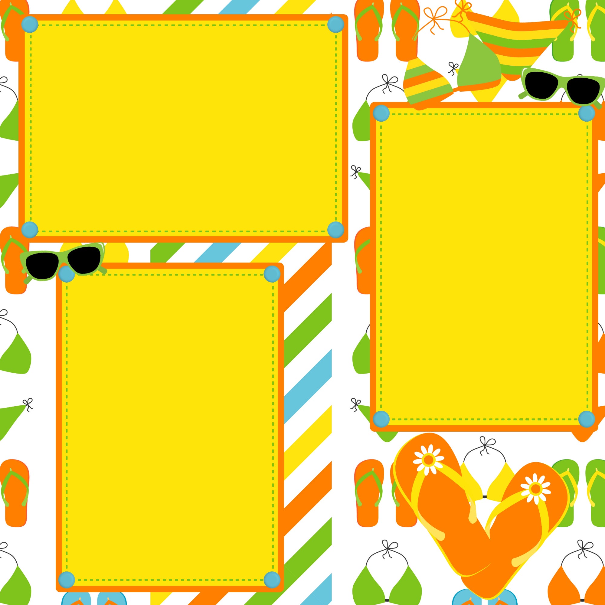 Fun In the Sun (2) - 12 x 12 Printed Scrapbook Pages by SSC Designs