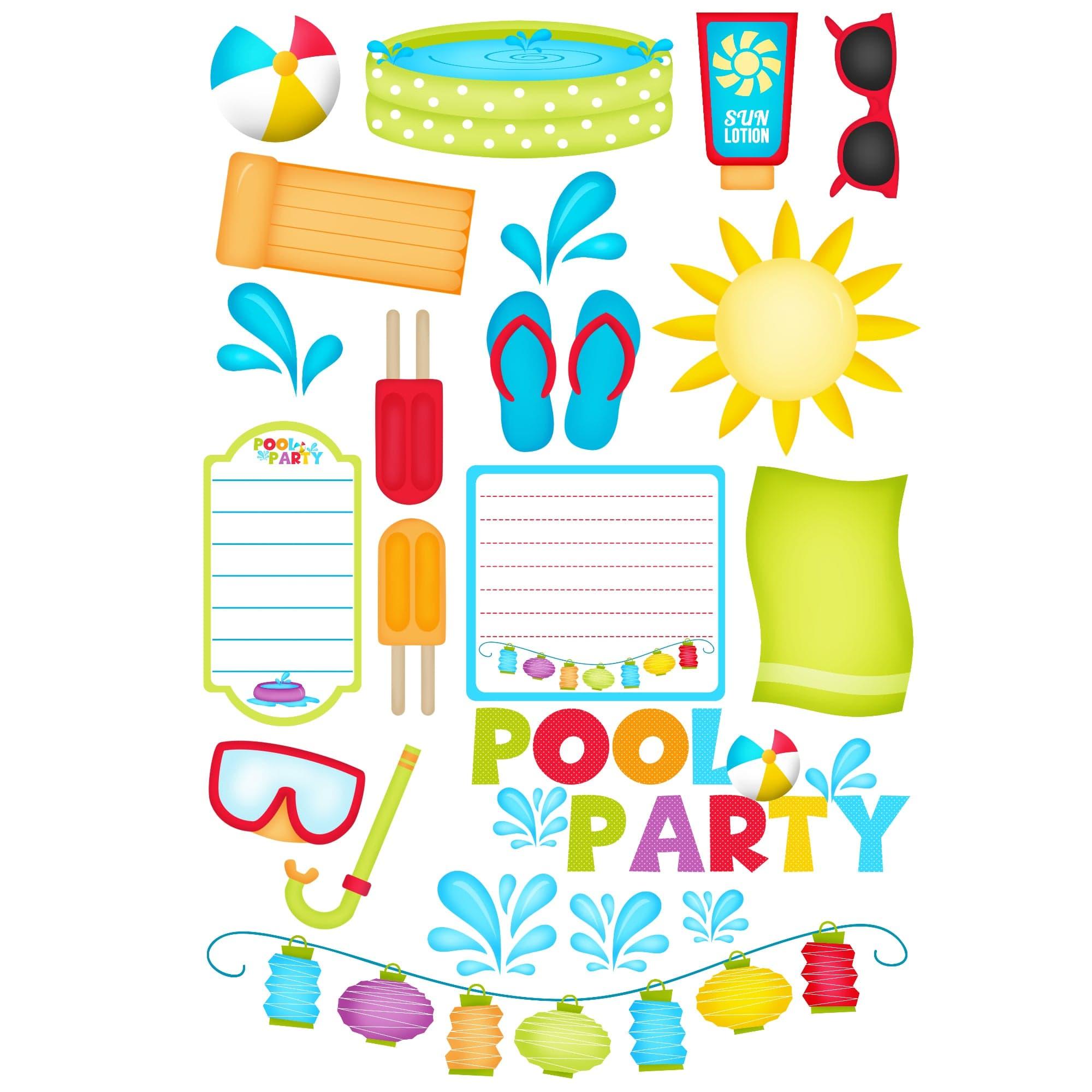 Pool Party Collection Laser Cut Ephemera Embellishments by SSC Designs - Scrapbook Supply Companies
