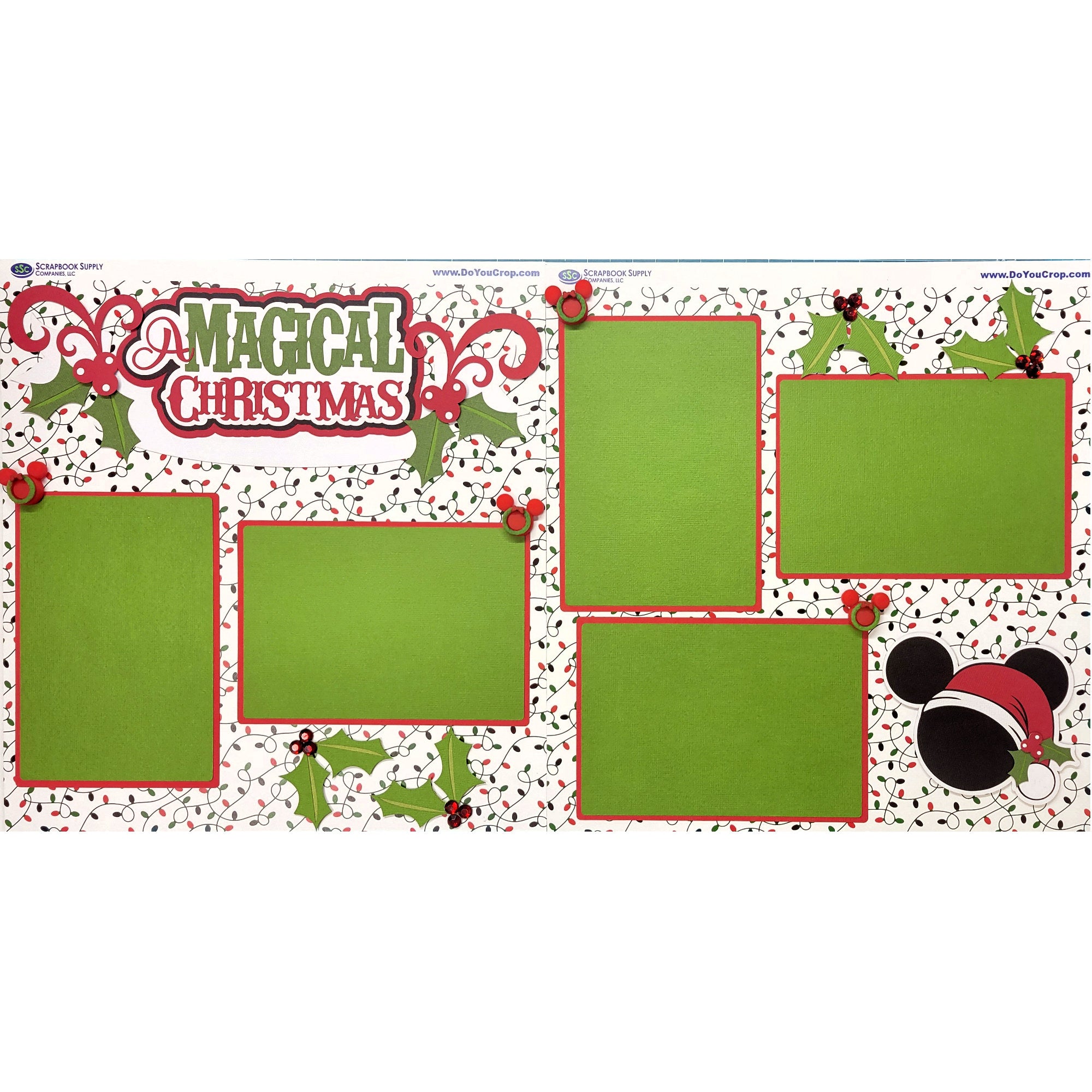 A Magical Christmas (2) - 12 x 12 Pages, Fully-Assembled & Hand-Crafted 3D Scrapbook Premade by SSC Designs