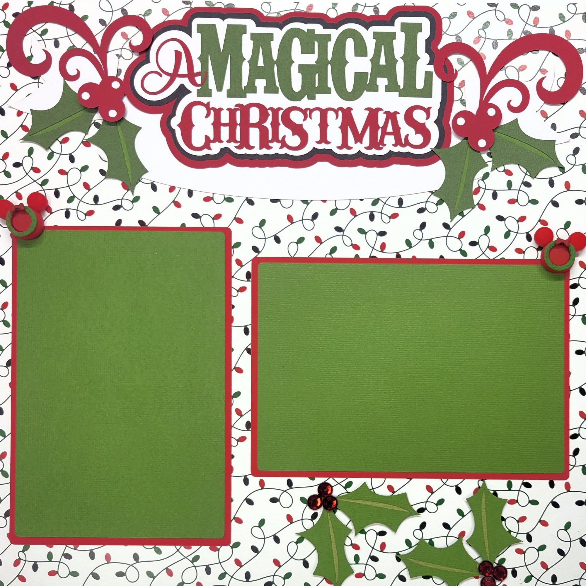 A Magical Christmas (2) - 12 x 12 Pages, Fully-Assembled & Hand-Crafted 3D Scrapbook Premade by SSC Designs