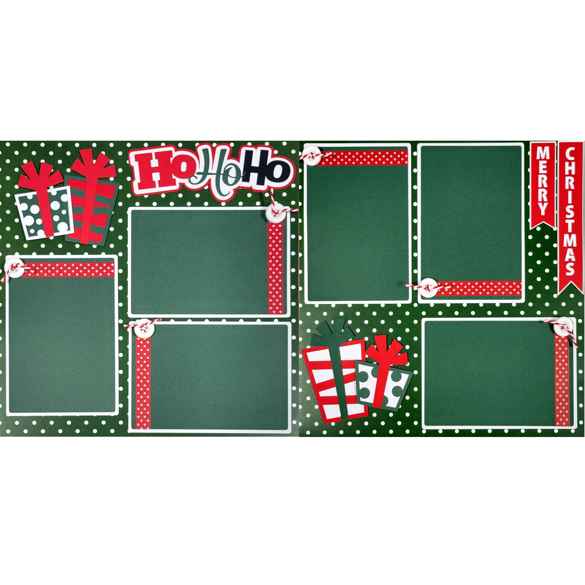 Ho Ho Ho (2) - 12 x 12 Pages, Fully-Assembled & Hand-Crafted 3D Scrapbook Premade by SSC Designs