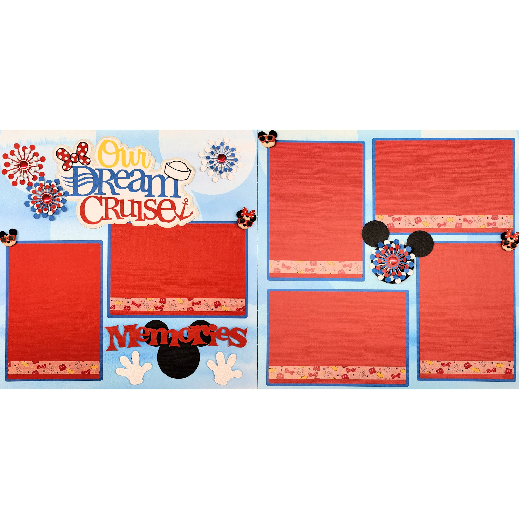 Disneyana Collection Our Dream Cruise Fully-Assembled, Handmade 2 - 12 x 12 Page Scrapbook Premade by SSC Designs
