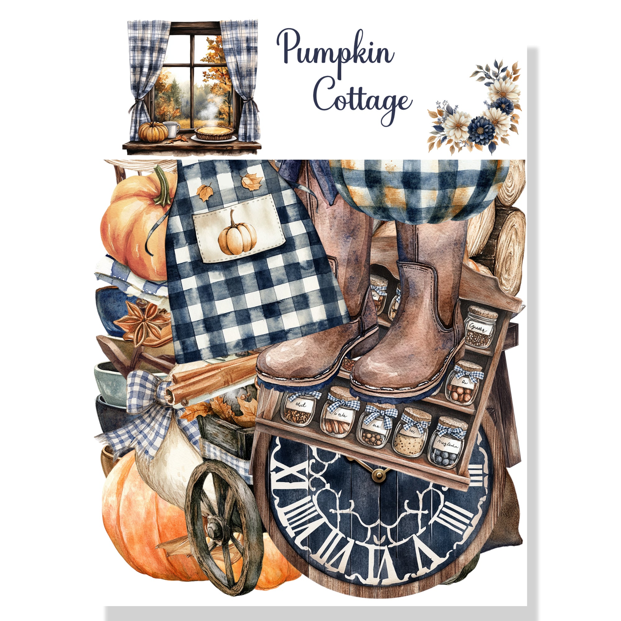 Pumpkin Cottage Collection Laser Cut Scrapbook Ephemera Embellishments by SSC Designs