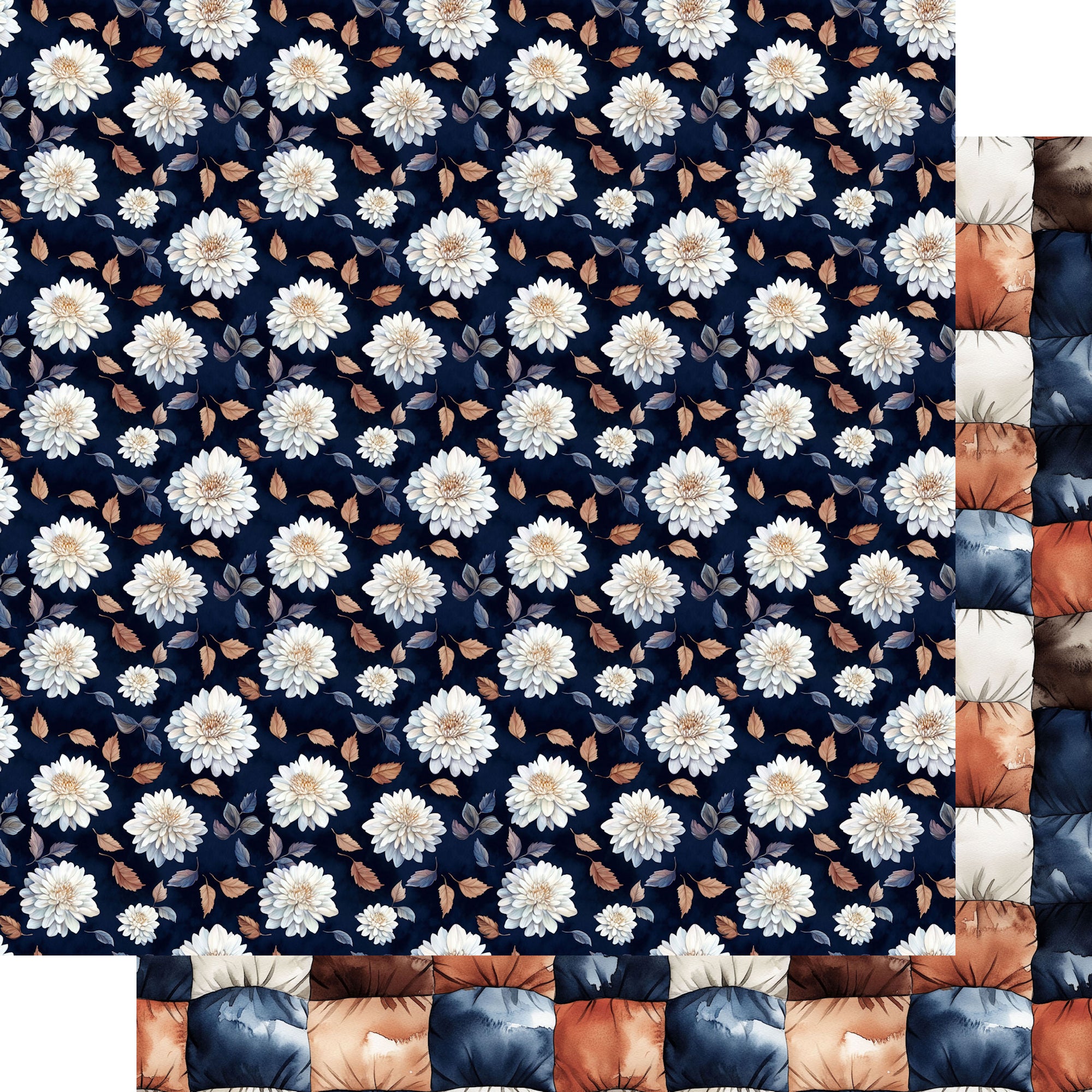 Pumpkin Cottage Collection Adorned for Fall 12 x 12 Double-Sided Scrapbook Paper by SSC Designs