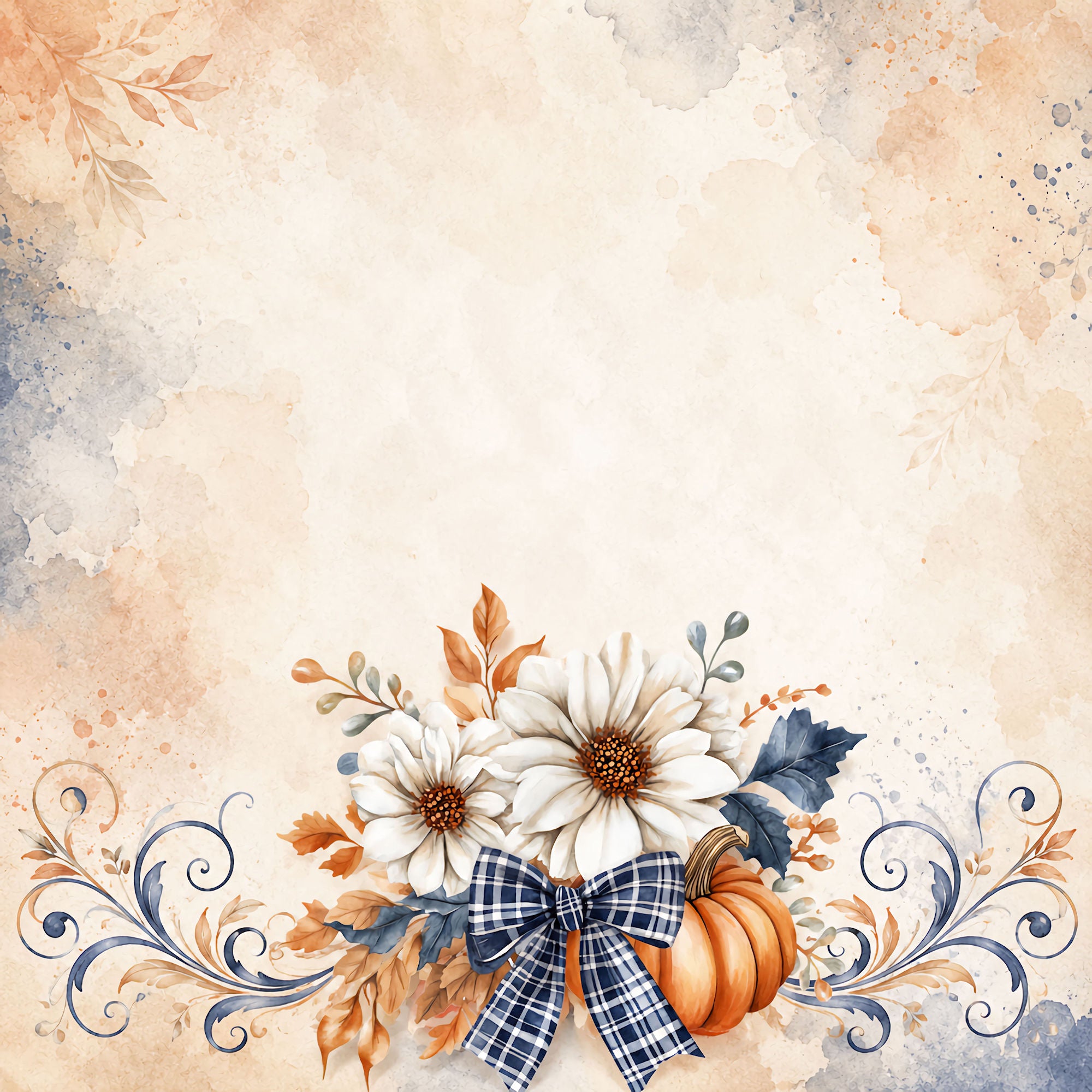 Pumpkin Cottage Collection County Pumpkin 12 x 12 Double-Sided Scrapbook Paper by SSC Designs