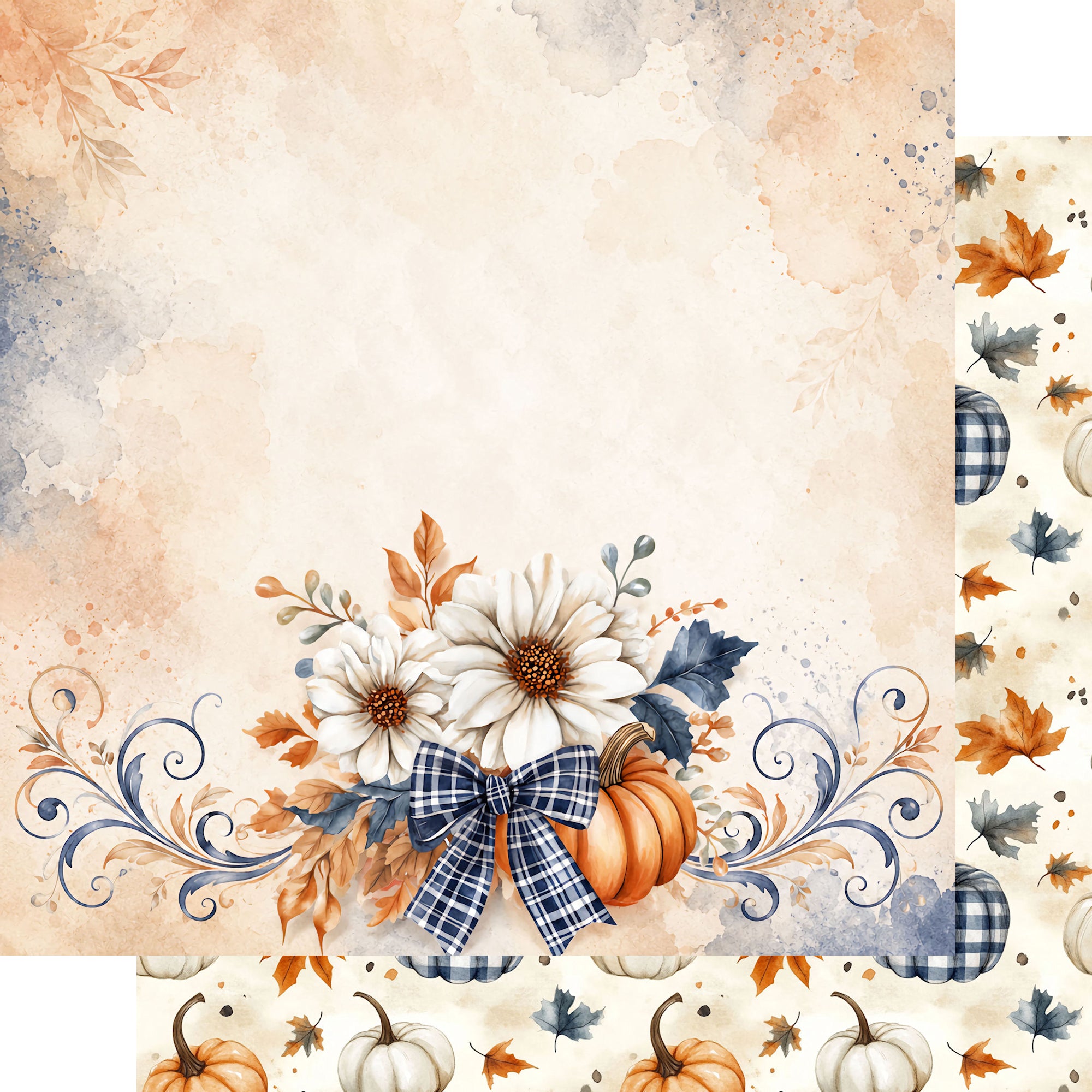 Pumpkin Cottage Collection County Pumpkin 12 x 12 Double-Sided Scrapbook Paper by SSC Designs