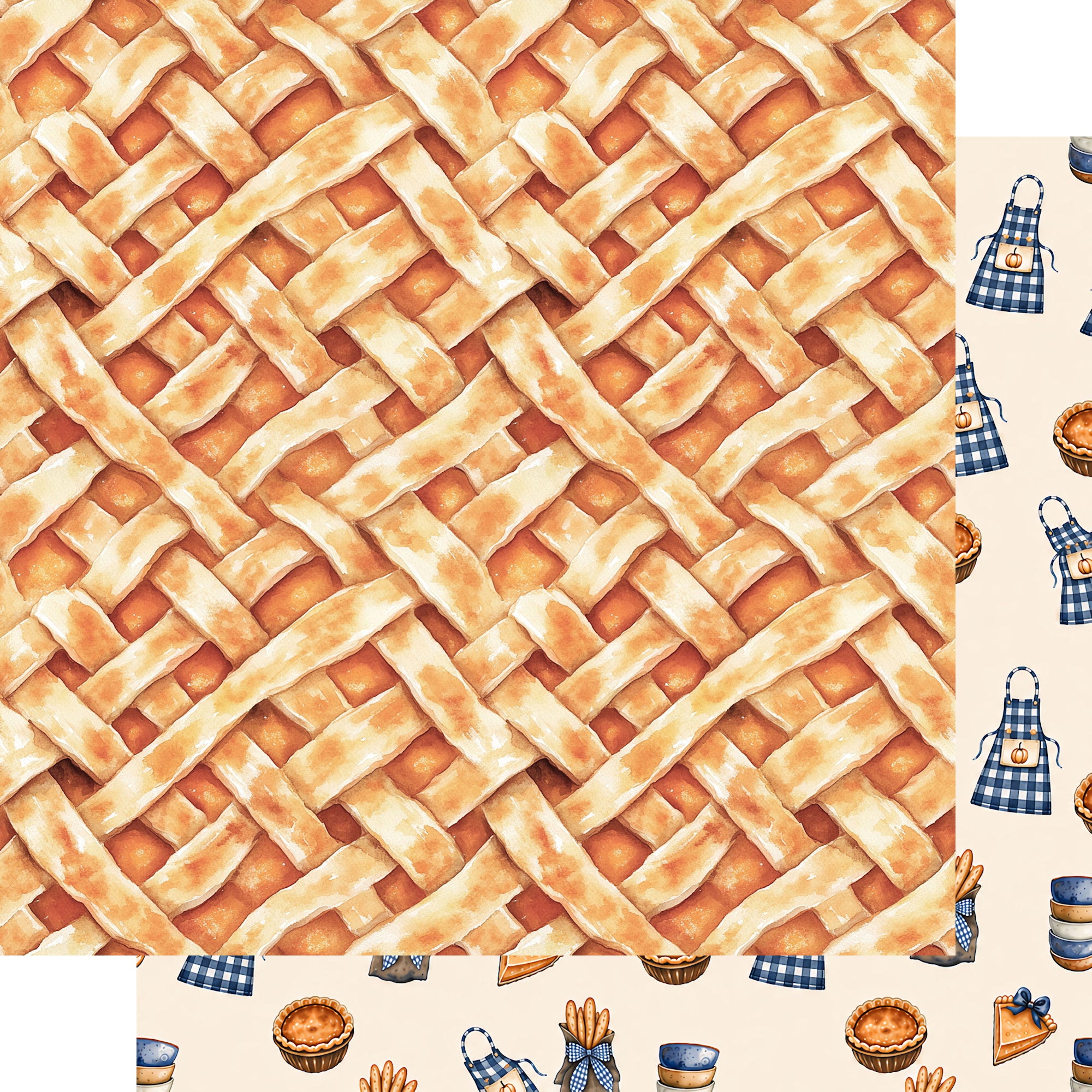 Pumpkin Cottage Collection Pumpkin Spiced 12 x 12 Double-Sided Scrapbook Paper by SSC Designs