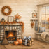 Pumpkin Cottage Collection Fireside Harvest 12 x 12 Double-Sided Scrapbook Paper by SSC Designs