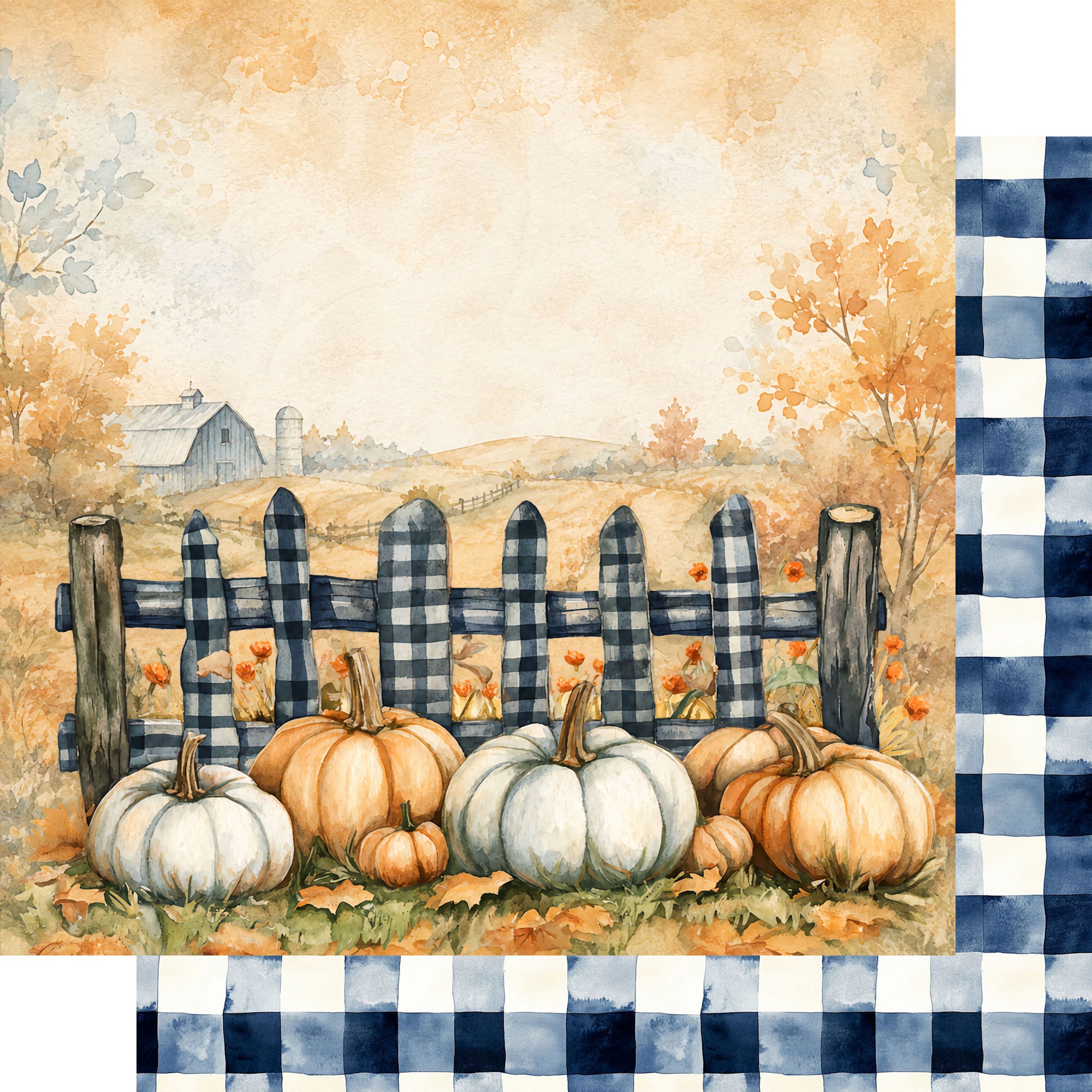 Pumpkin Cottage Collection Pumpkin Patch 12 x 12 Double-Sided Scrapbook Paper by SSC Designs