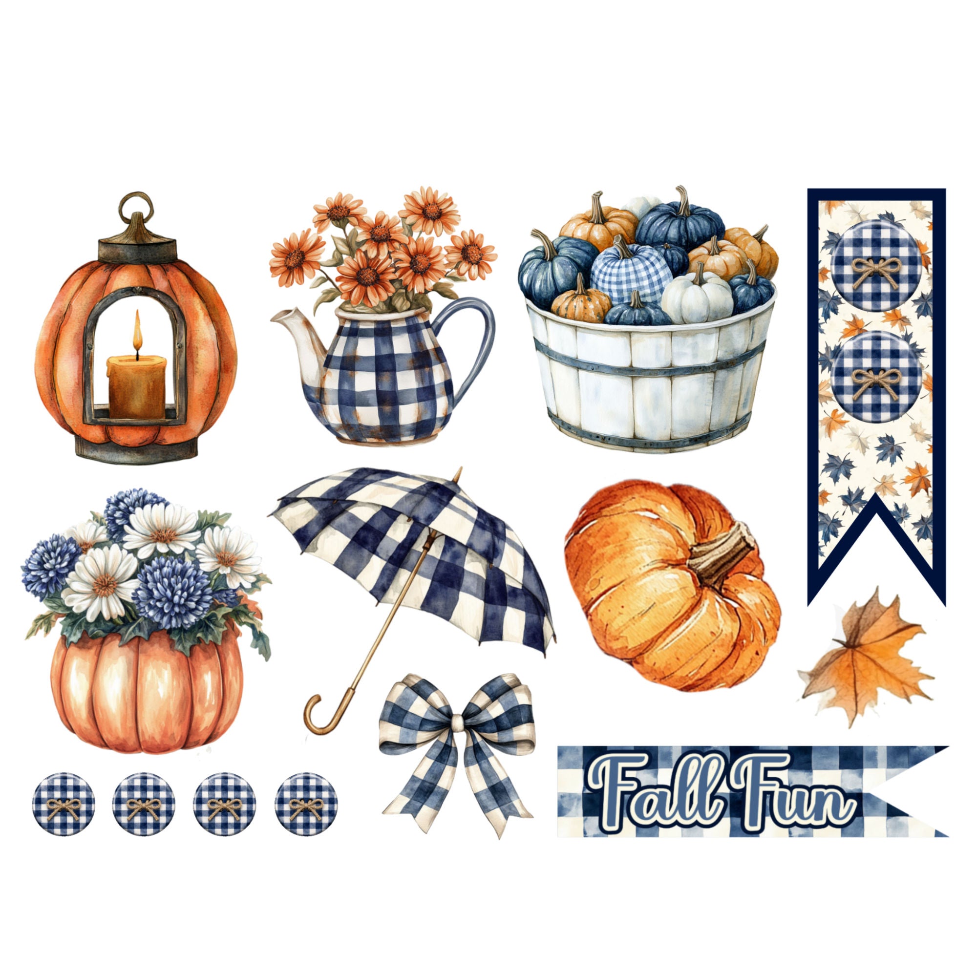 Pumpkin Cottage Collection 8 x 8 Cardstock Sticker Sheet by SSC Designs