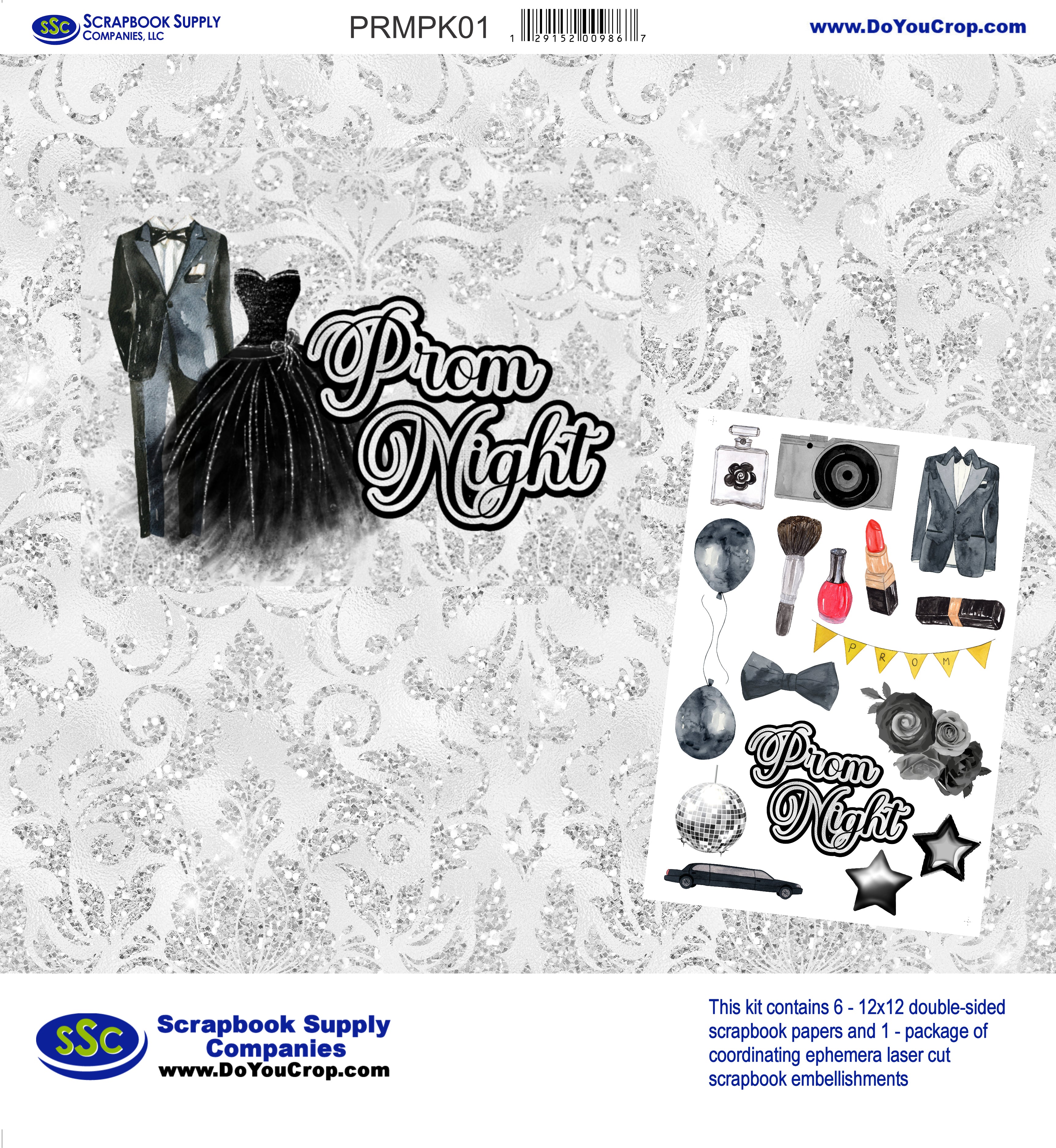 Prom Formal Night Elegant Scrapbook Paper & Embellishment Kit by SSC Designs