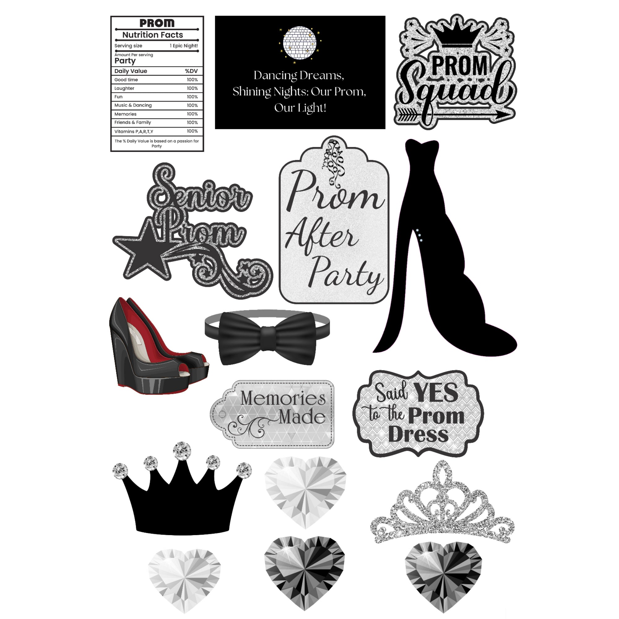 Prom 2025 Collection Scrapbook Laser Cut Embellishments by SSC Designs