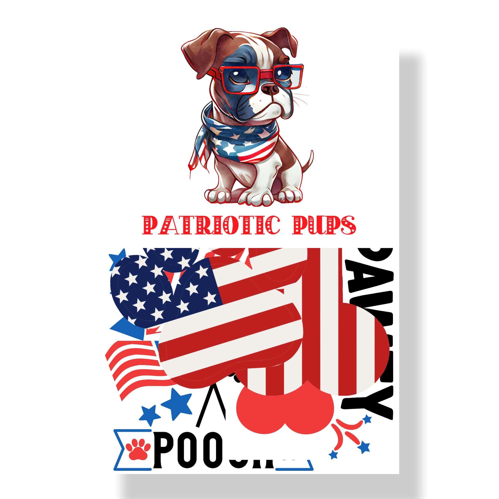Patriotic Pups Collection Scrapbook Ephemera by SSC Designs
