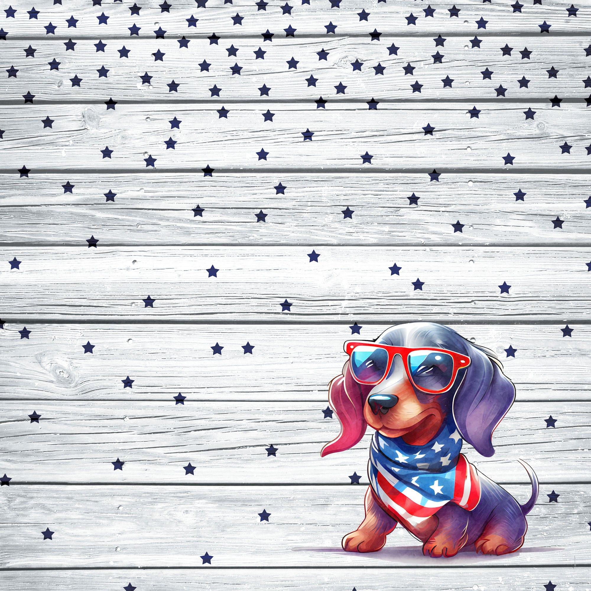 Patriotic Pups Collection Dachshund 12 x 12 Double-Sided Scrapbook Paper by SSC Designs - Scrapbook Supply Companies