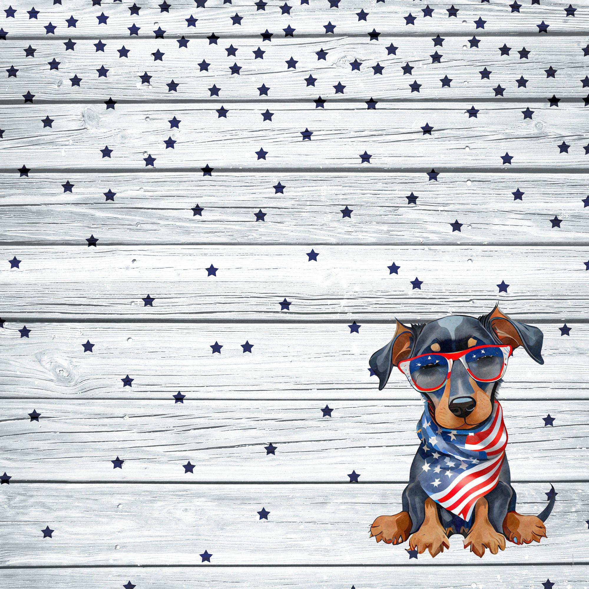 Patriotic Pups Collection Doberman 12 x 12 Double-Sided Scrapbook Paper by SSC Designs - Scrapbook Supply Companies