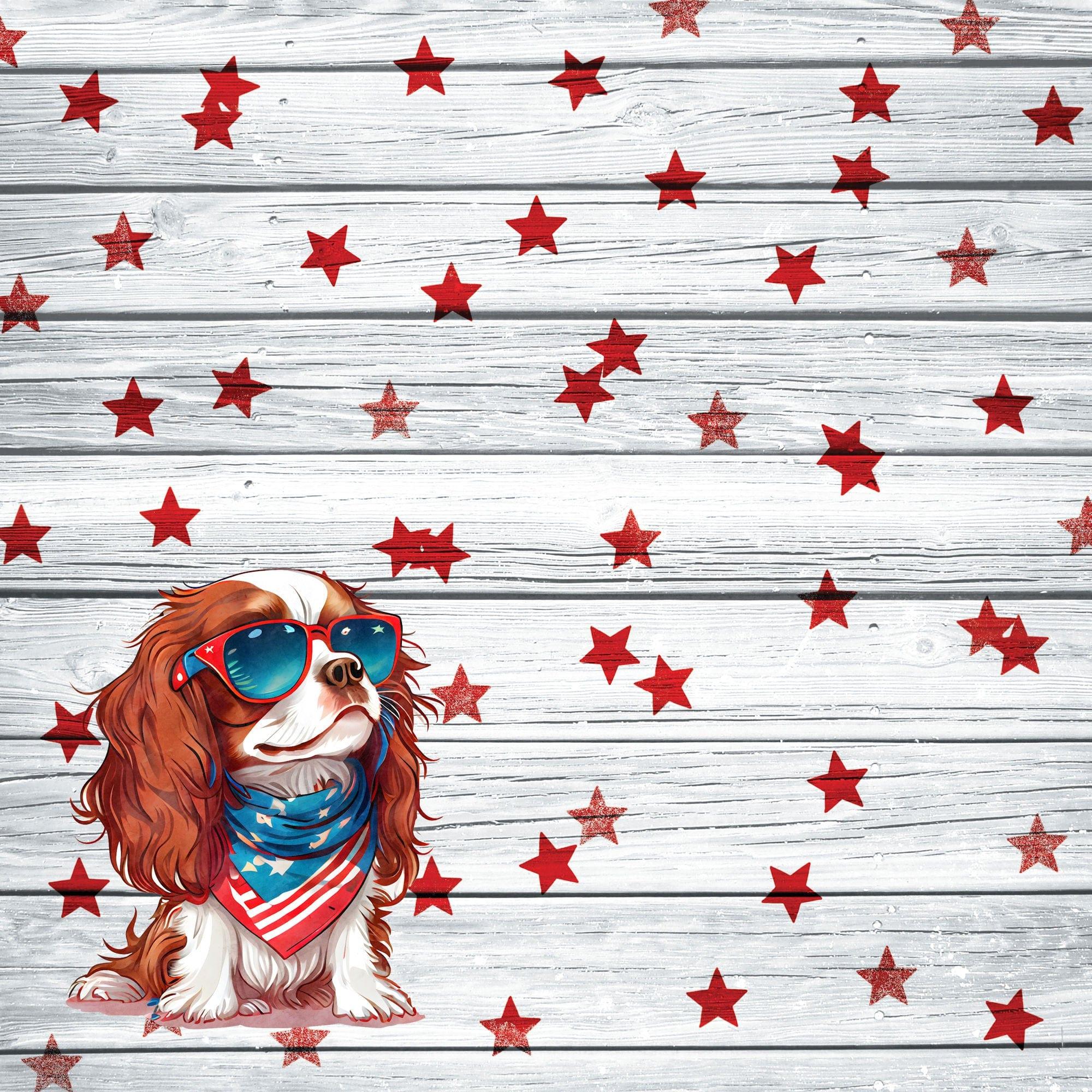 Patriotic Pups Collection King Cavalier 12 x 12 Double-Sided Scrapbook Paper by SSC Designs - Scrapbook Supply Companies