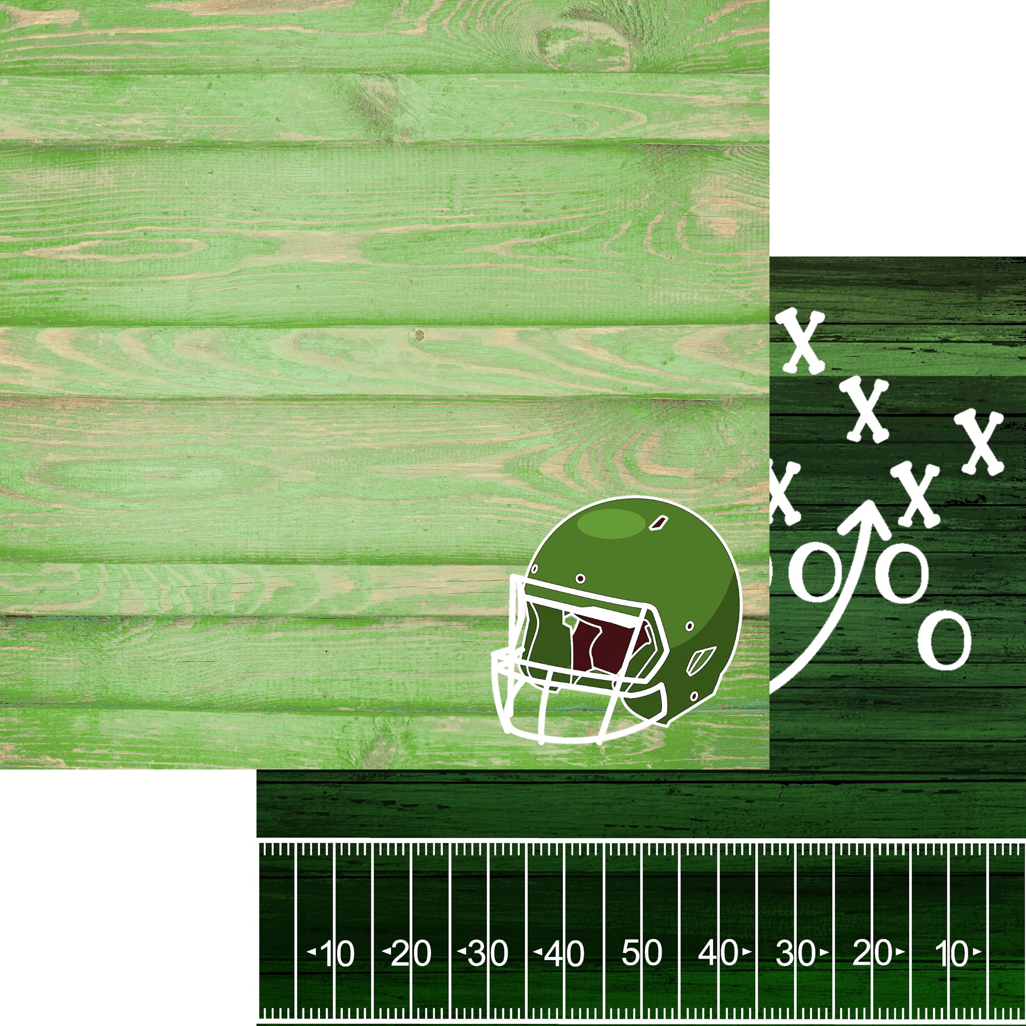 Play Hard Collection Football 12 x 12 Double-Sided Scrapbook Paper by SSC Designs