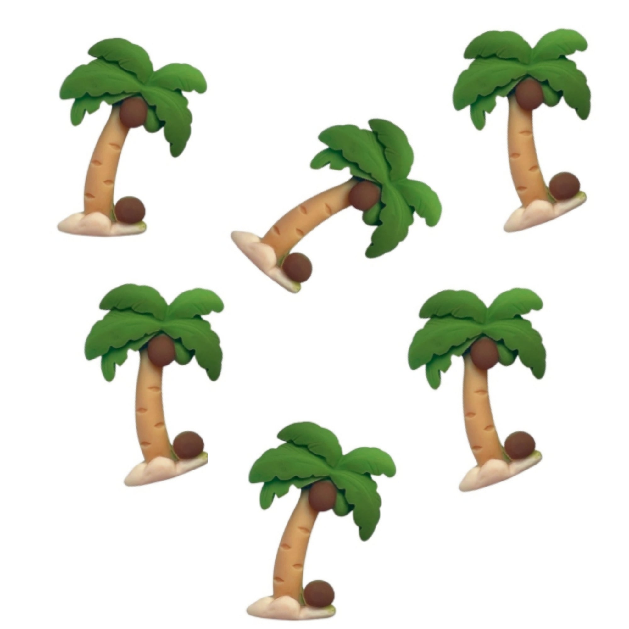 Palm Tree 1" Scrapbook Flatback Buttons by SSC Designs - 6/Pkg