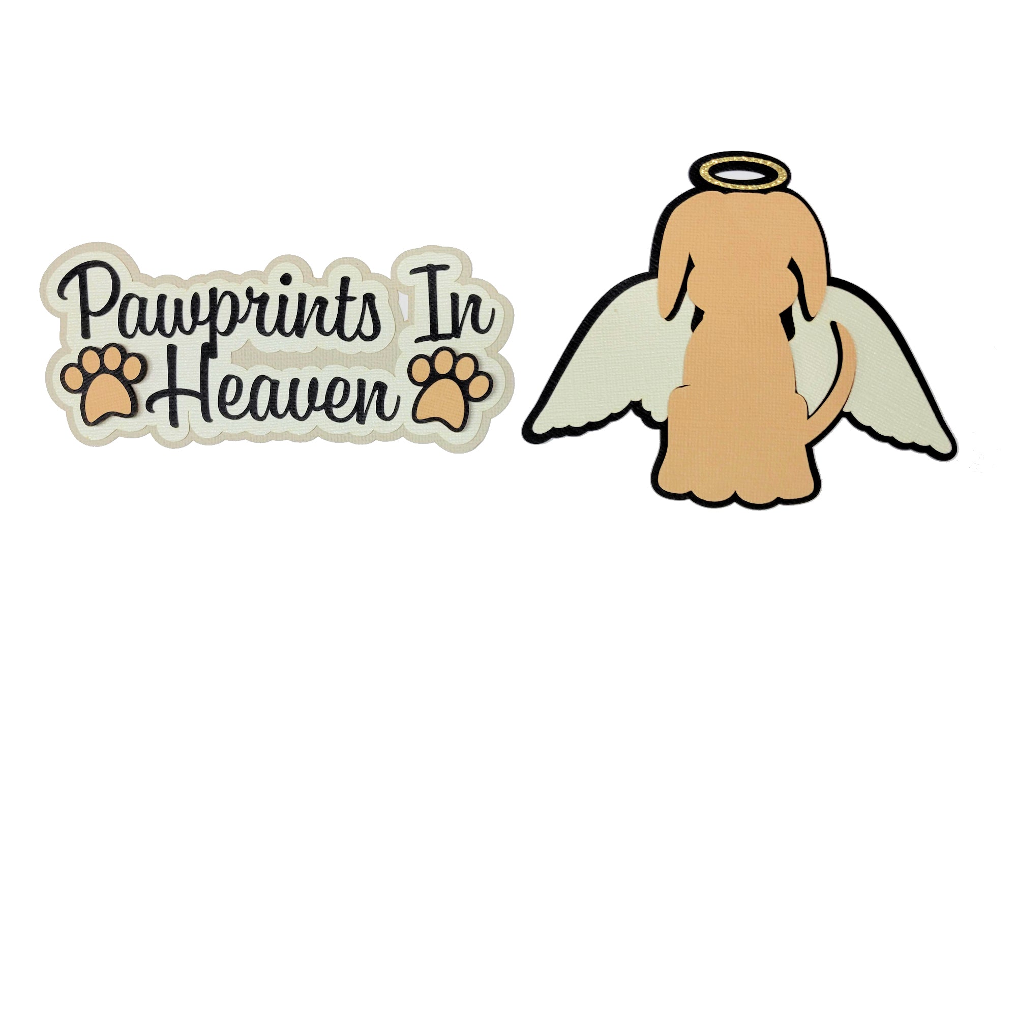 Dog Pawprints in Heaven 5 x 7 Customizable Laser Embellishment by SSC Laser Designs