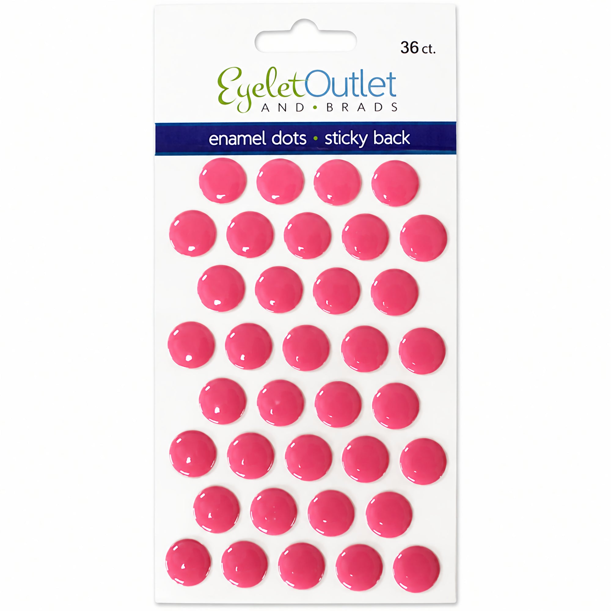 Our Brads Need Friends Collection 3 x 5 Flamingo Pink 1/2" Scrapbook Enamel Sticky Back Dots by Eyelet Outlet - 36 count