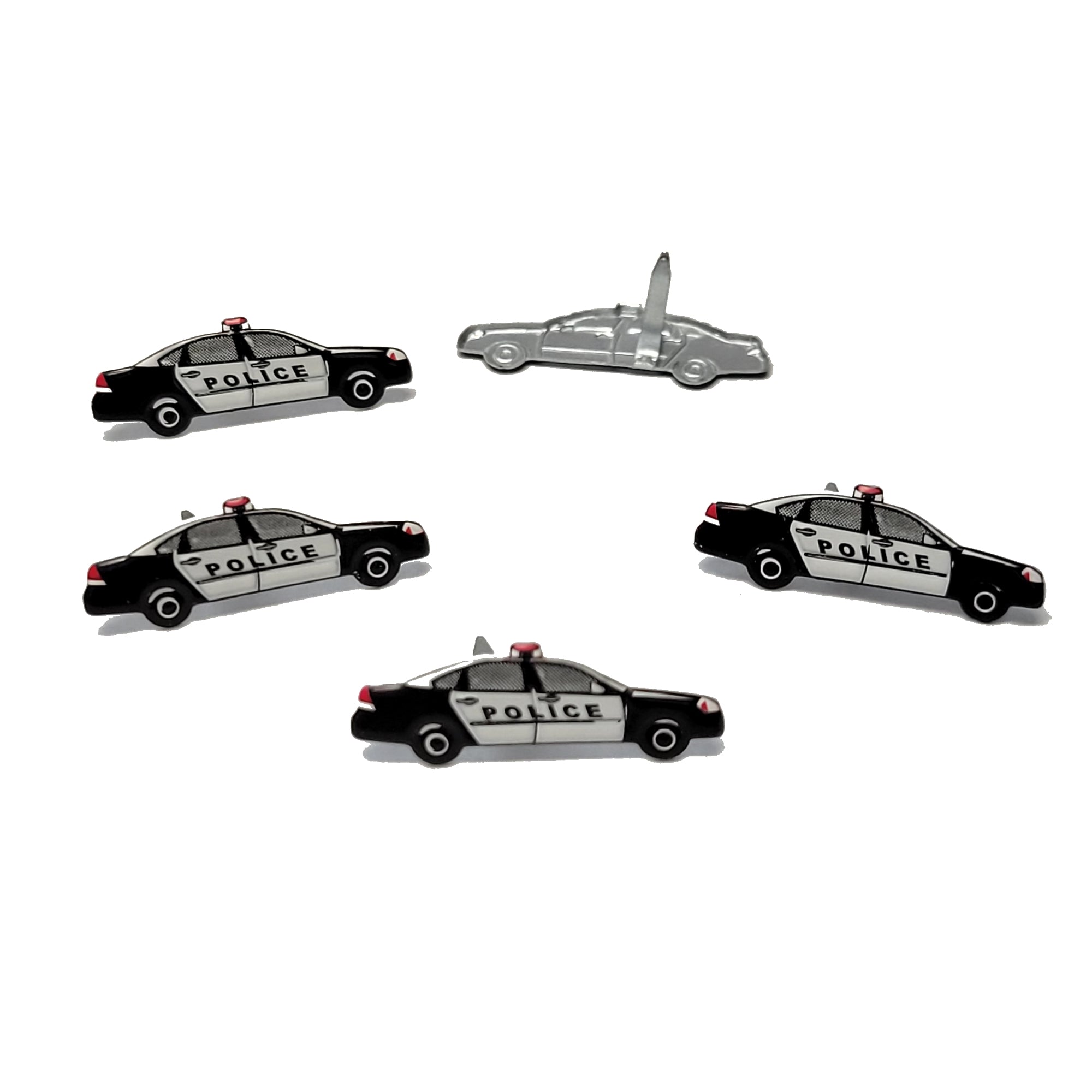 Occupation Collection Police Car Scrapbook Brads by Eyelet Outlet - Pkg. of 12