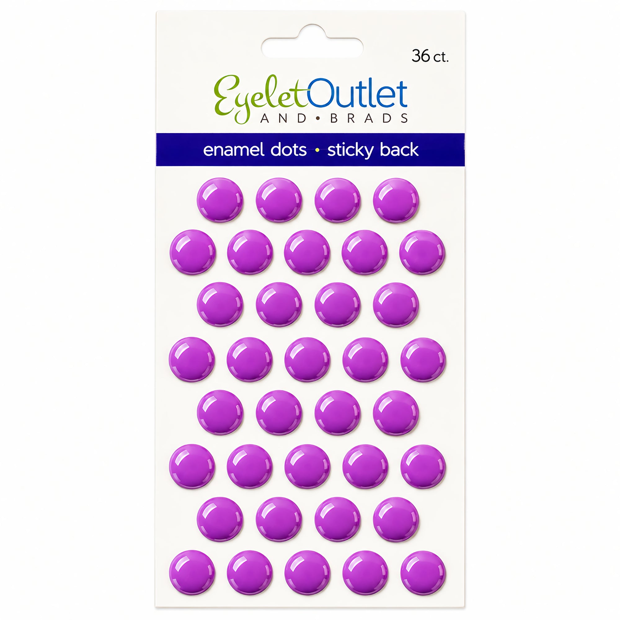 Our Brads Need Friends Collection 3 x 5 Purple .5" Scrapbook Enamel Sticky Back Dots by Eyelet Outlet - 36 count