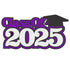 Class of 2025 8 x 4.25 *CUSTOM COLOR* Scrapbook Laser Cut Embellishment by SSC Laser Designs
