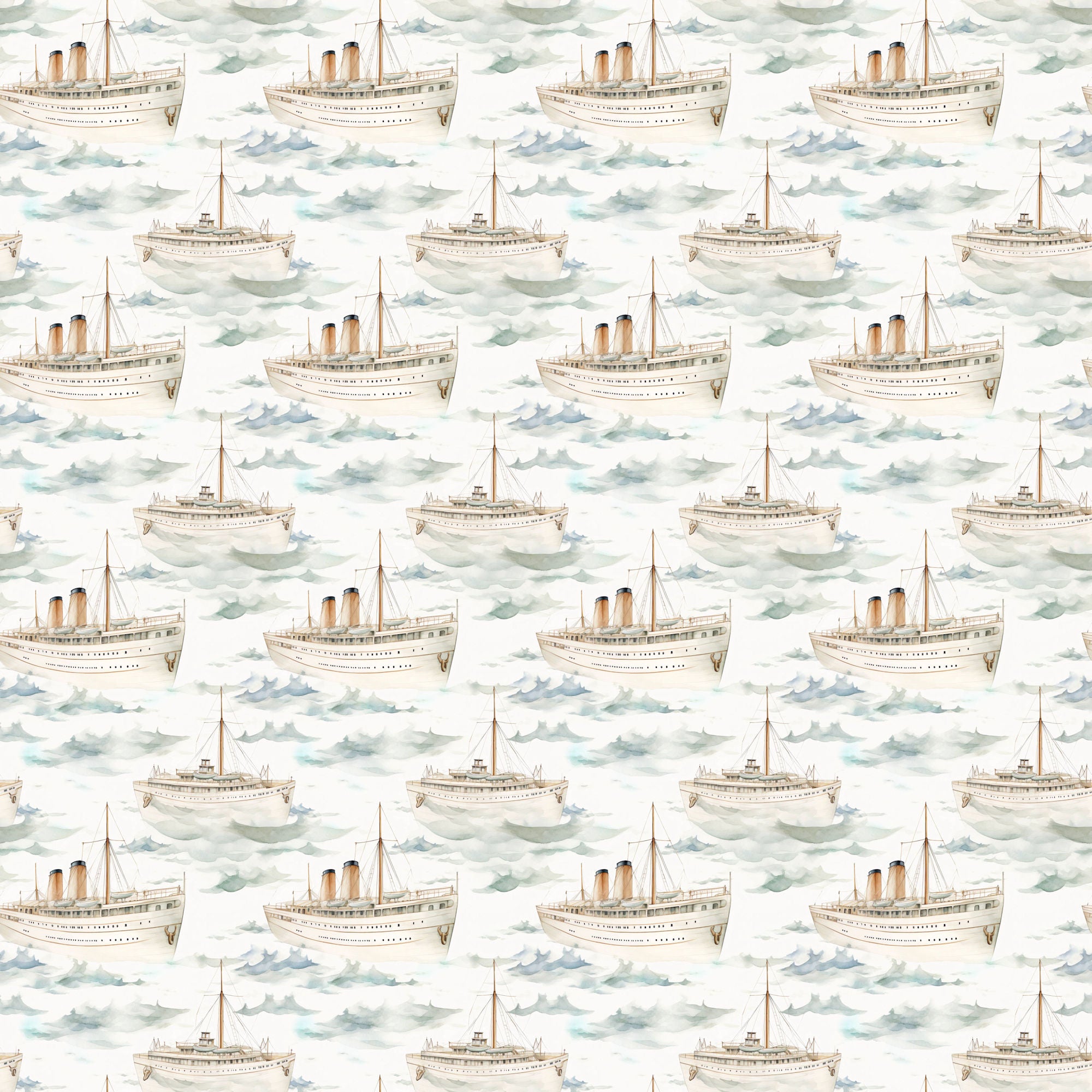 Retro Travel Collection Ocean Cruising 12 x 12 Double-Sided Scrapbook Paper by SSC Designs