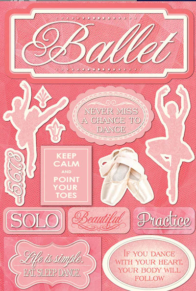 Ballerina Collection Ballet 5 x 7 Scrapbook Embellishment by Reminisce