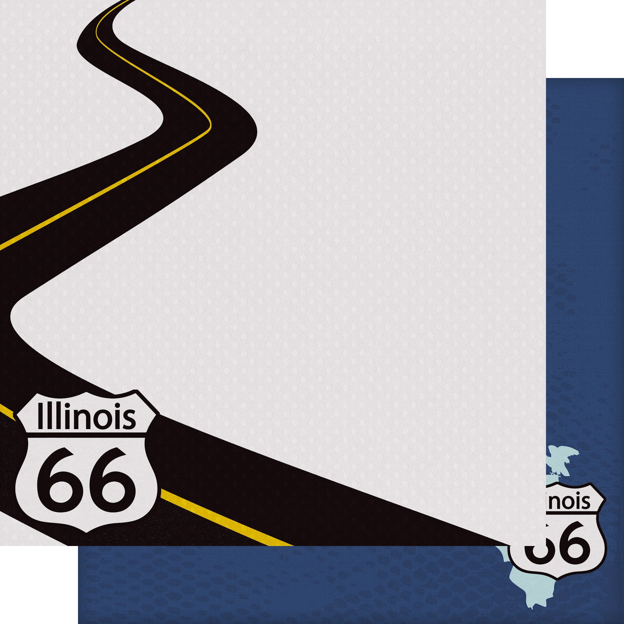 Route 66 Collection Illinois Intersections 12 x 12 Double-Sided Scrapbook Paper by SSC Designs