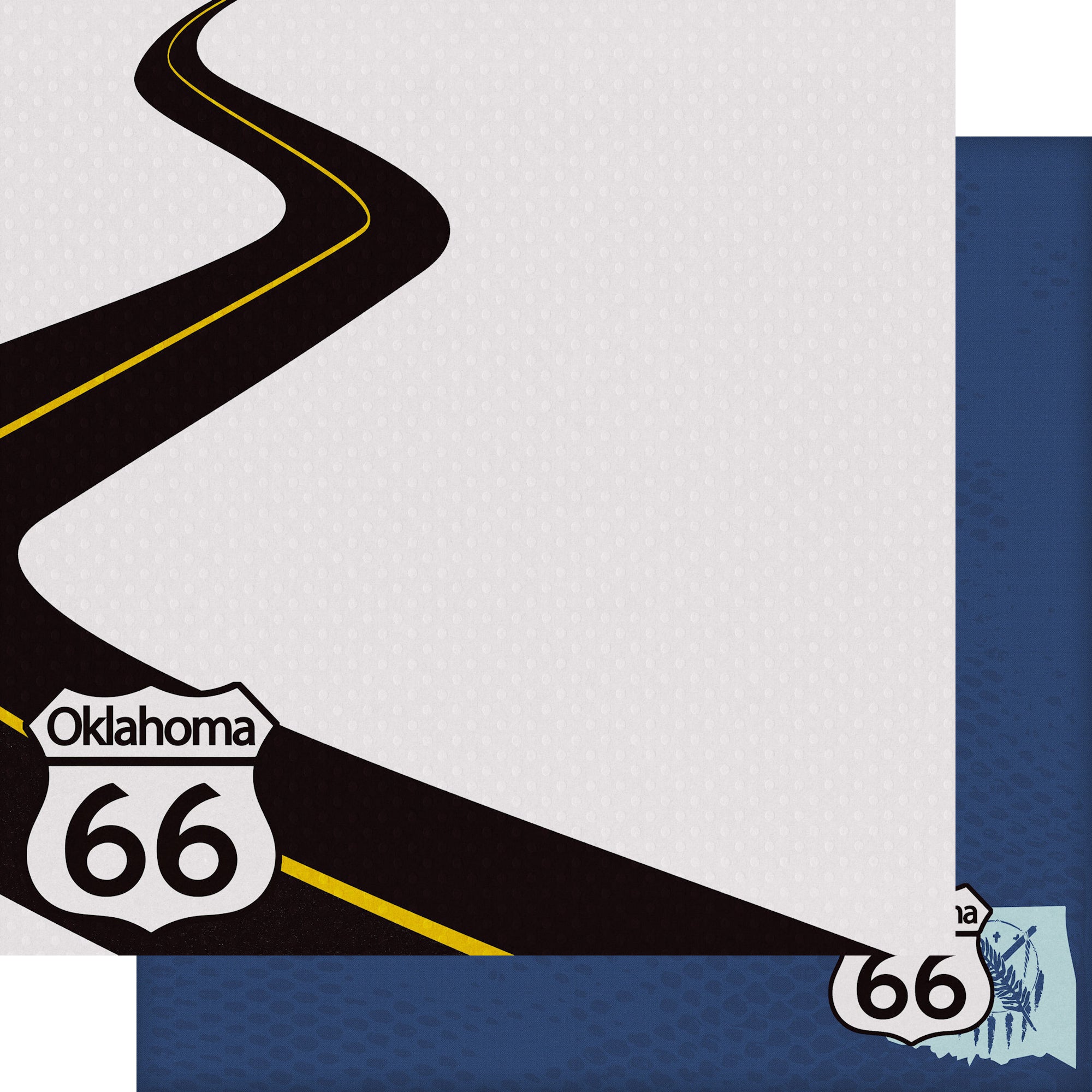 Route 66 Collection Oklahoma Open Road 12 x 12 Double-Sided Scrapbook Paper by SSC Designs