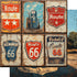 Road Trip Route 66 Collection Pit Stop Postcards 12 x 12 Double-Sided Scrapbook Paper by SSC Designs