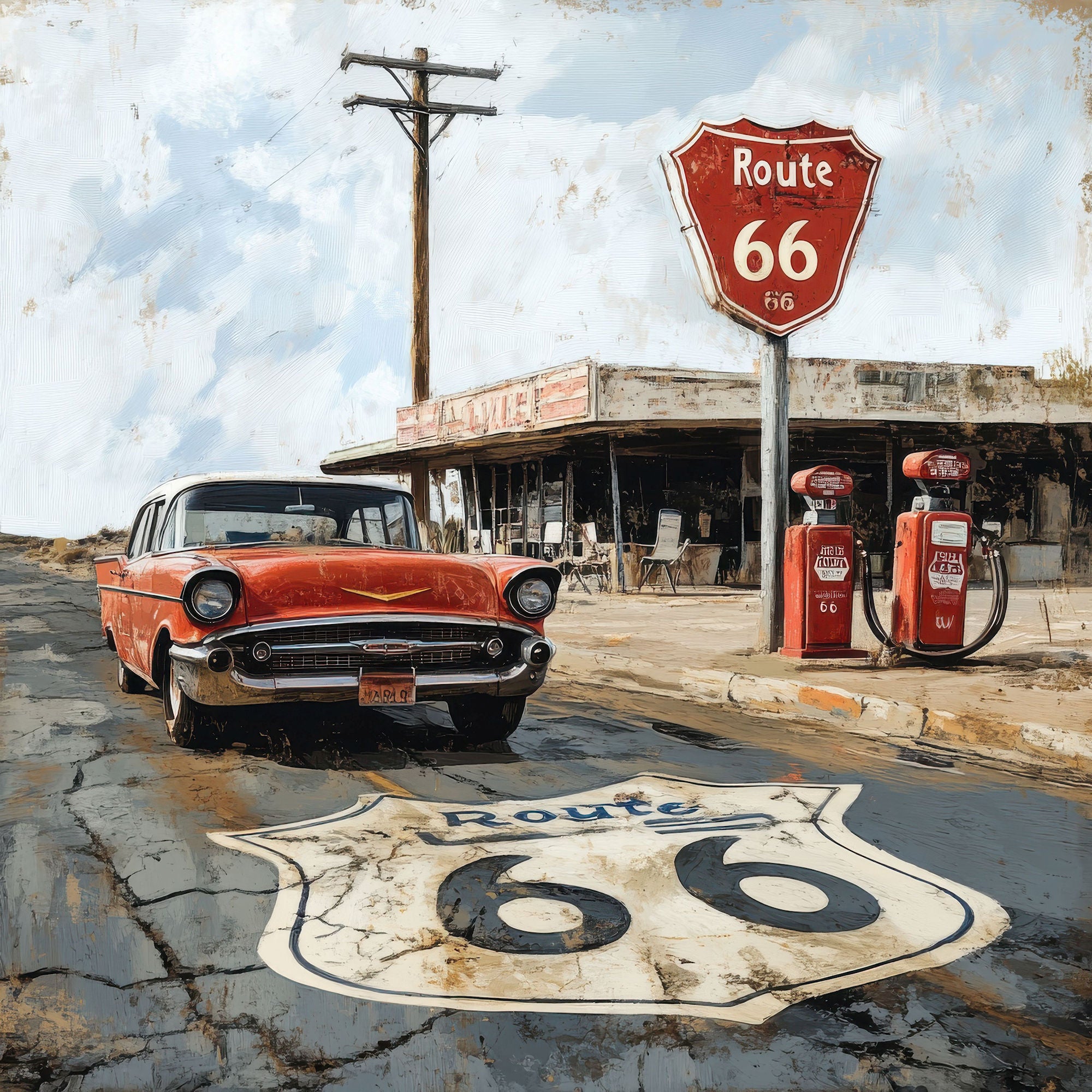 Road Trip Route 66 Collection Cross County Cruise 12 x 12 Double-Sided Scrapbook Paper by SSC Designs