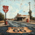 Road Trip Route 66 Collection Bagdad Cafe Break 12 x 12 Double-Sided Scrapbook Paper by SSC Designs