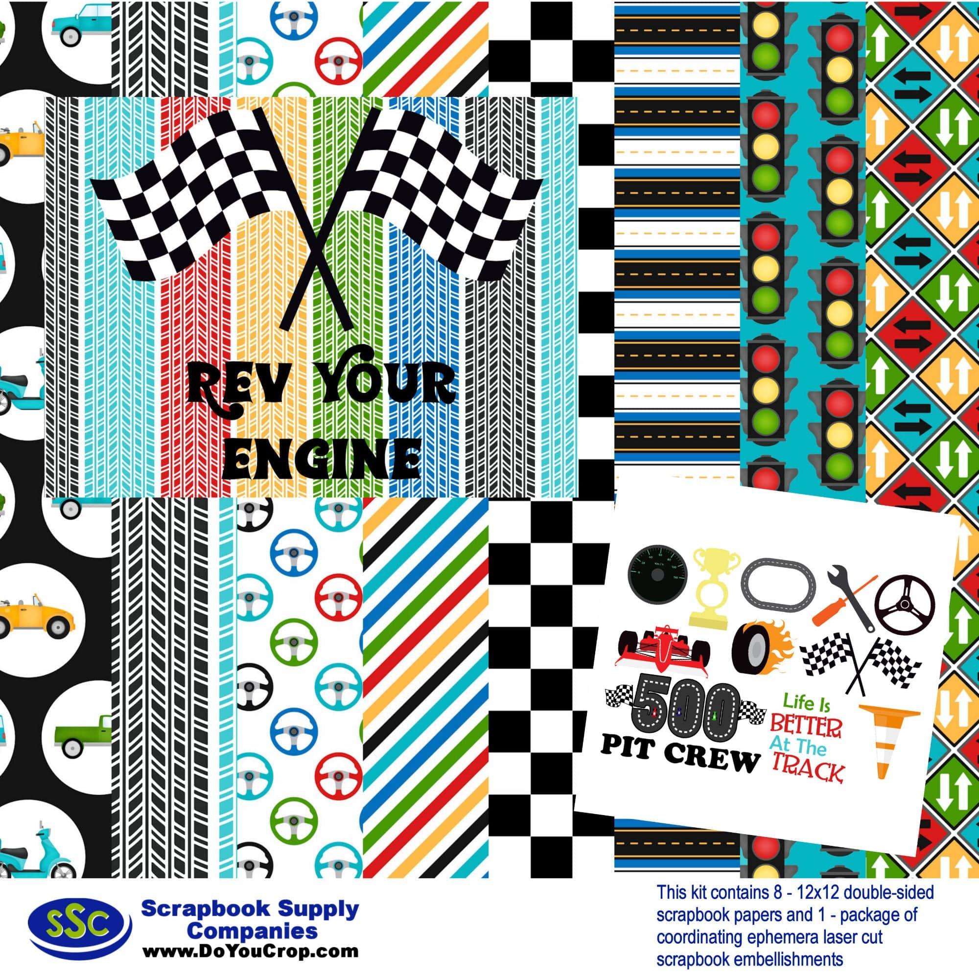 Rev Your Engine 12 x 12 Scrapbook Collection Kit by SSC Designs - Scrapbook Supply Companies