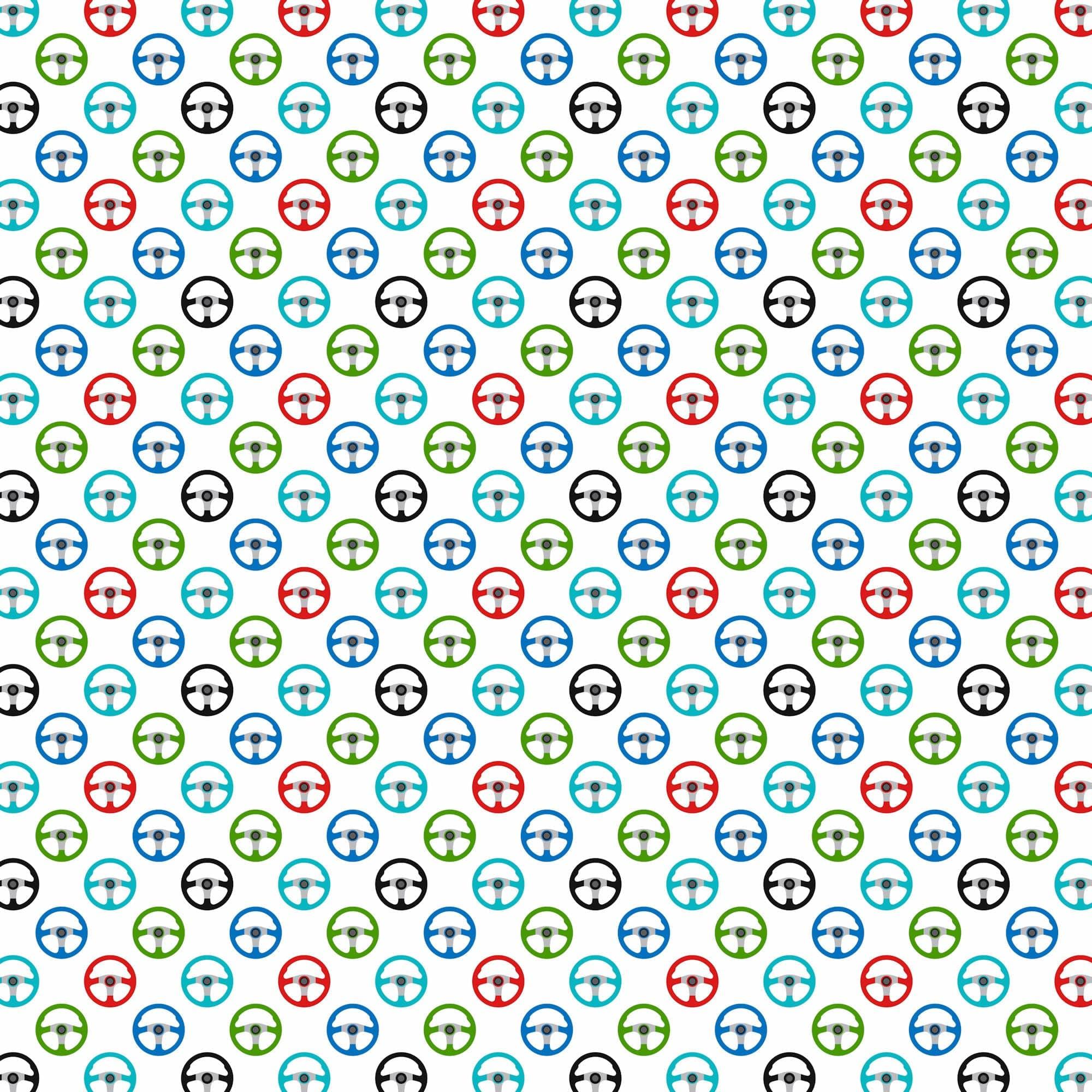 Rev Your Engine Collection Steering Wheels 12 x 12 Double-Sided Scrapbook Paper by SSC Designs - Scrapbook Supply Companies