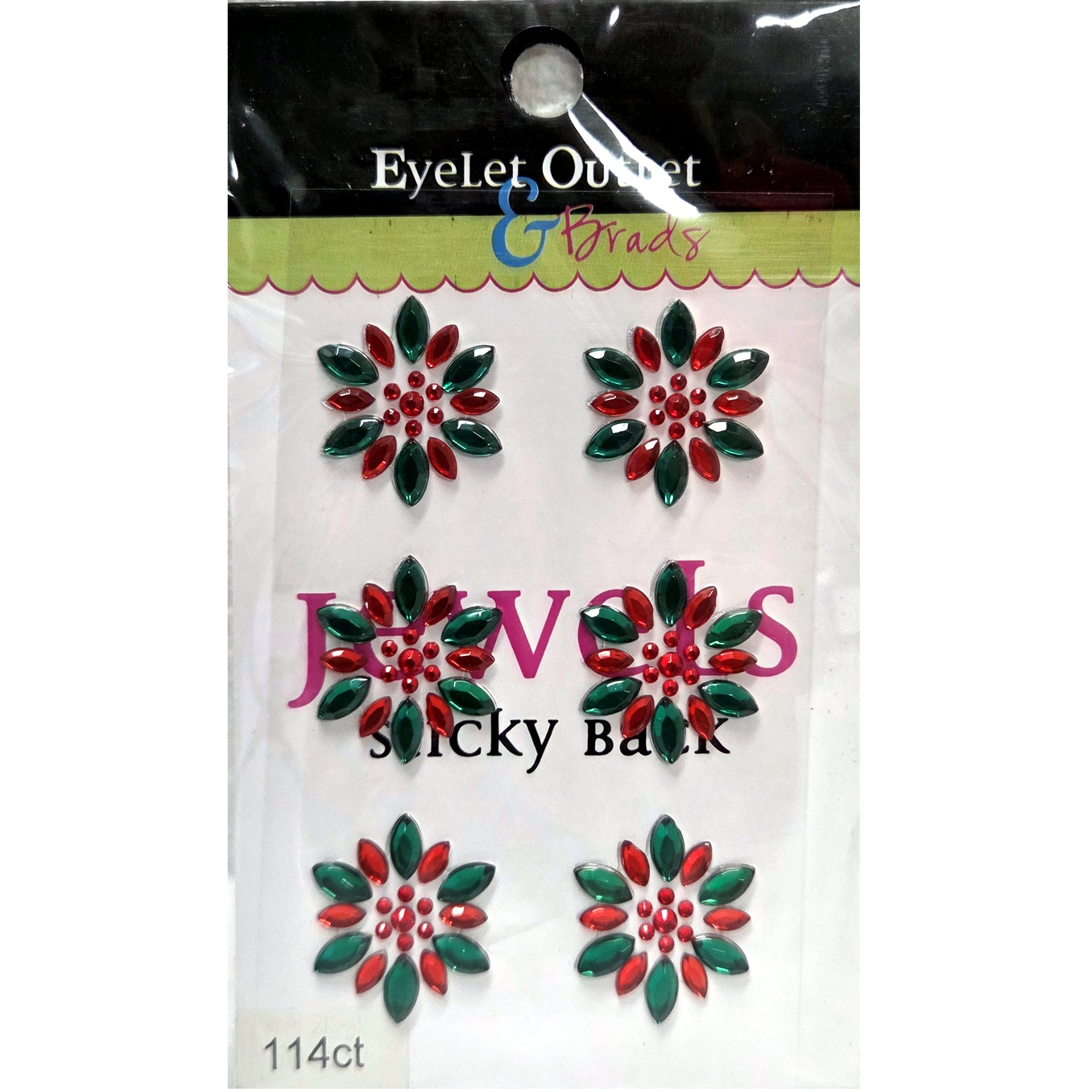 Our Brads Need Friends Collection Christmas Flowers Self-Adhesive Scrapbook Bling by Eyelet Outlet
