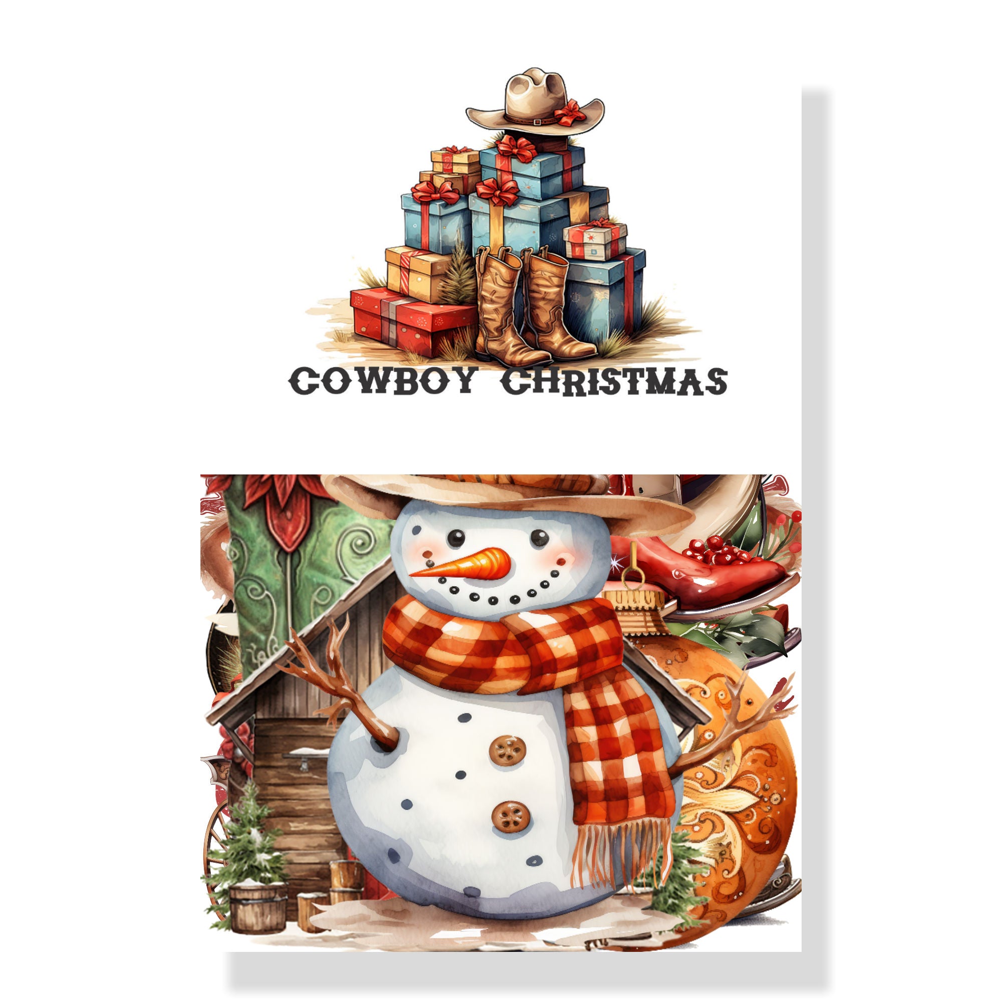 Cowboy Christmas 12 x 12 Scrapbook Paper & Embellishment Kit by SSC Designs