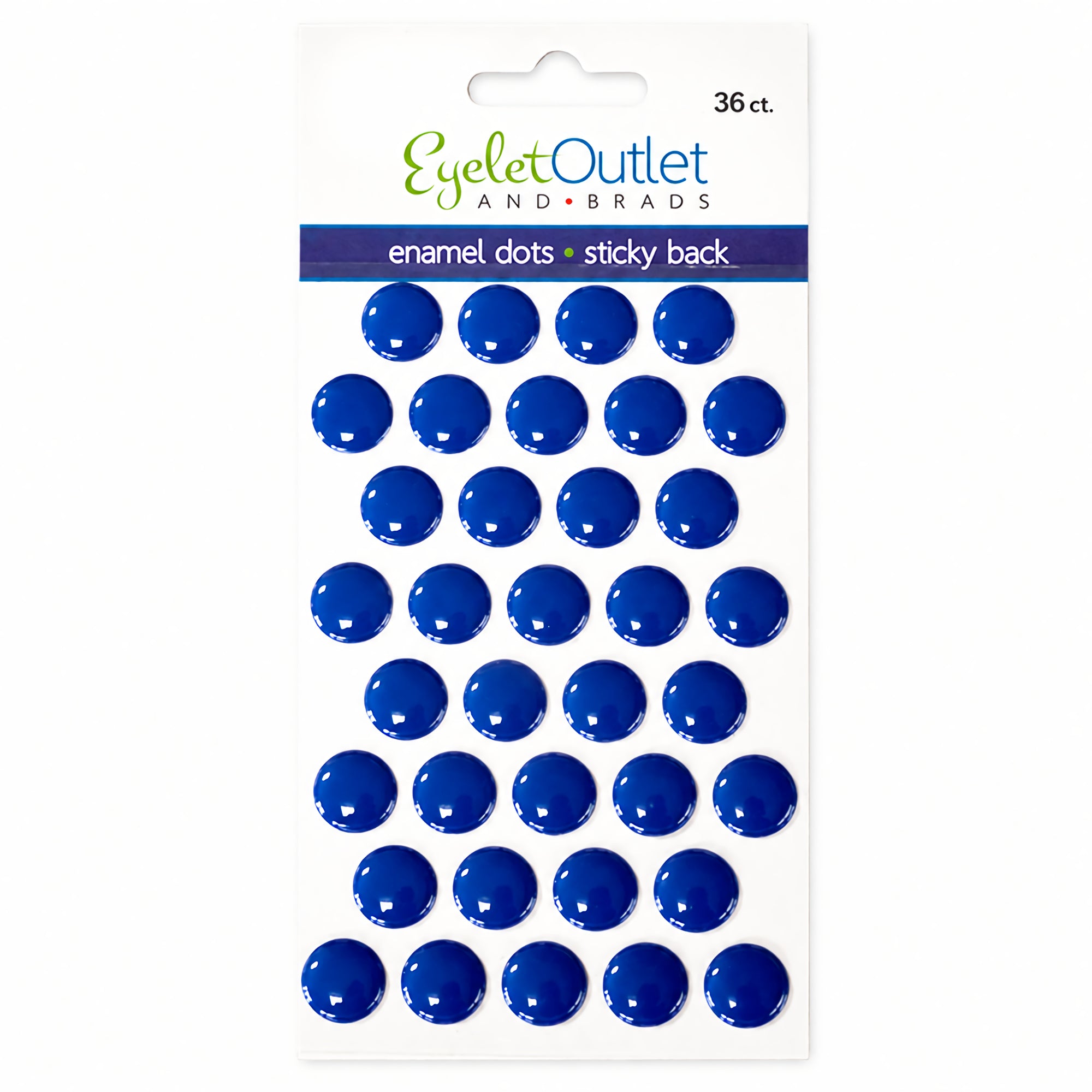 Our Brads Need Friends Collection 3 x 5 Blue 1/2" Scrapbook Enamel Sticky Back Dots by Eyelet Outlet - 36 count