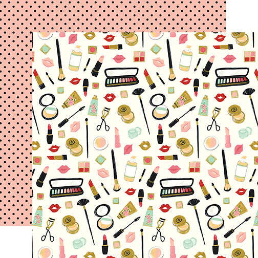 Salon Collection Makeup 12 x 12 Double-Sided Scrapbook Paper by Echo Park Paper