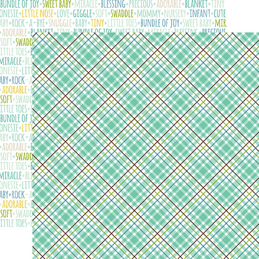 Sweet Baby Boy Collection Sweet Boy Plaid 12 x 12 Double-Sided Scrapbook Paper by Echo Park Paper