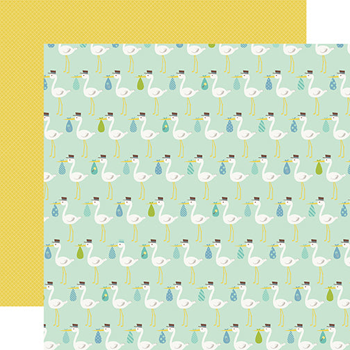 Sweet Baby Boy Collection New Arrival 12 x 12 Double-Sided Scrapbook Paper by Echo Park Paper
